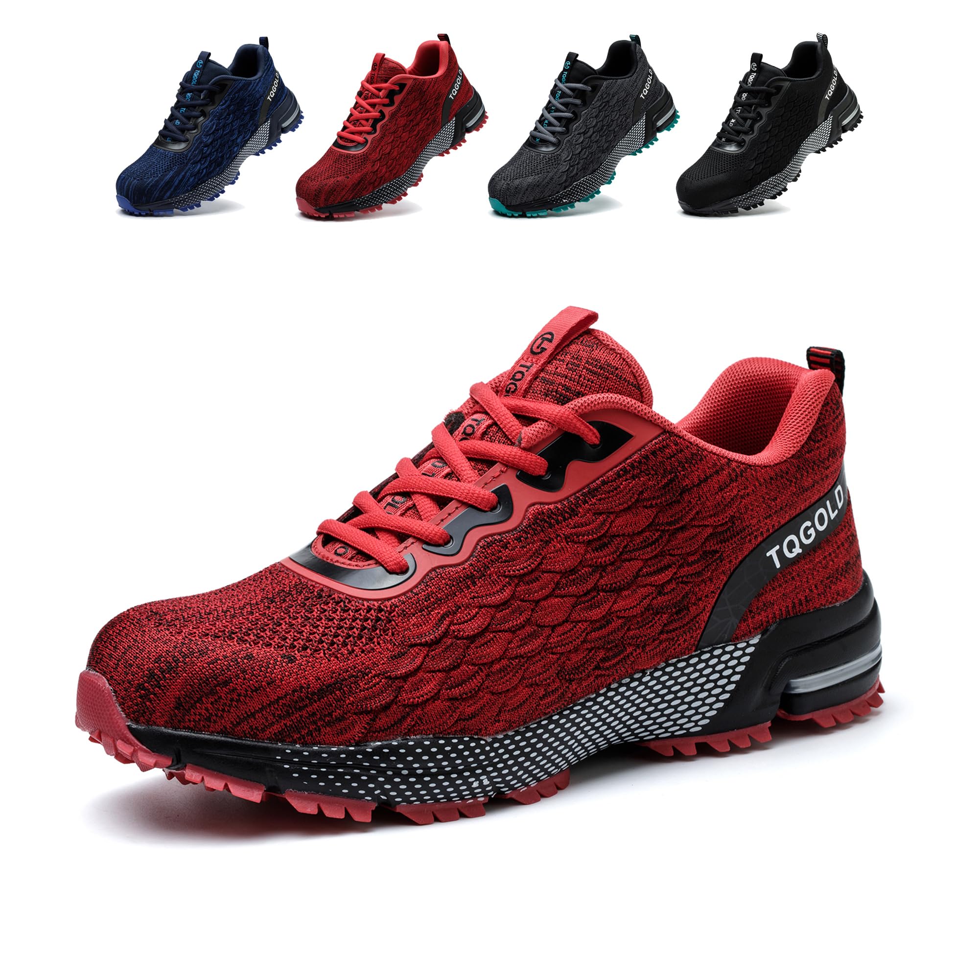 TQGOLD Scarpe Antinfortunistiche Uomo Leggere Comodo Donna Scarpe da Lavoro con Punta in Acciaio Ammortizzazione Traspiranti Antiscivolo Scarpe Protettive Industriali