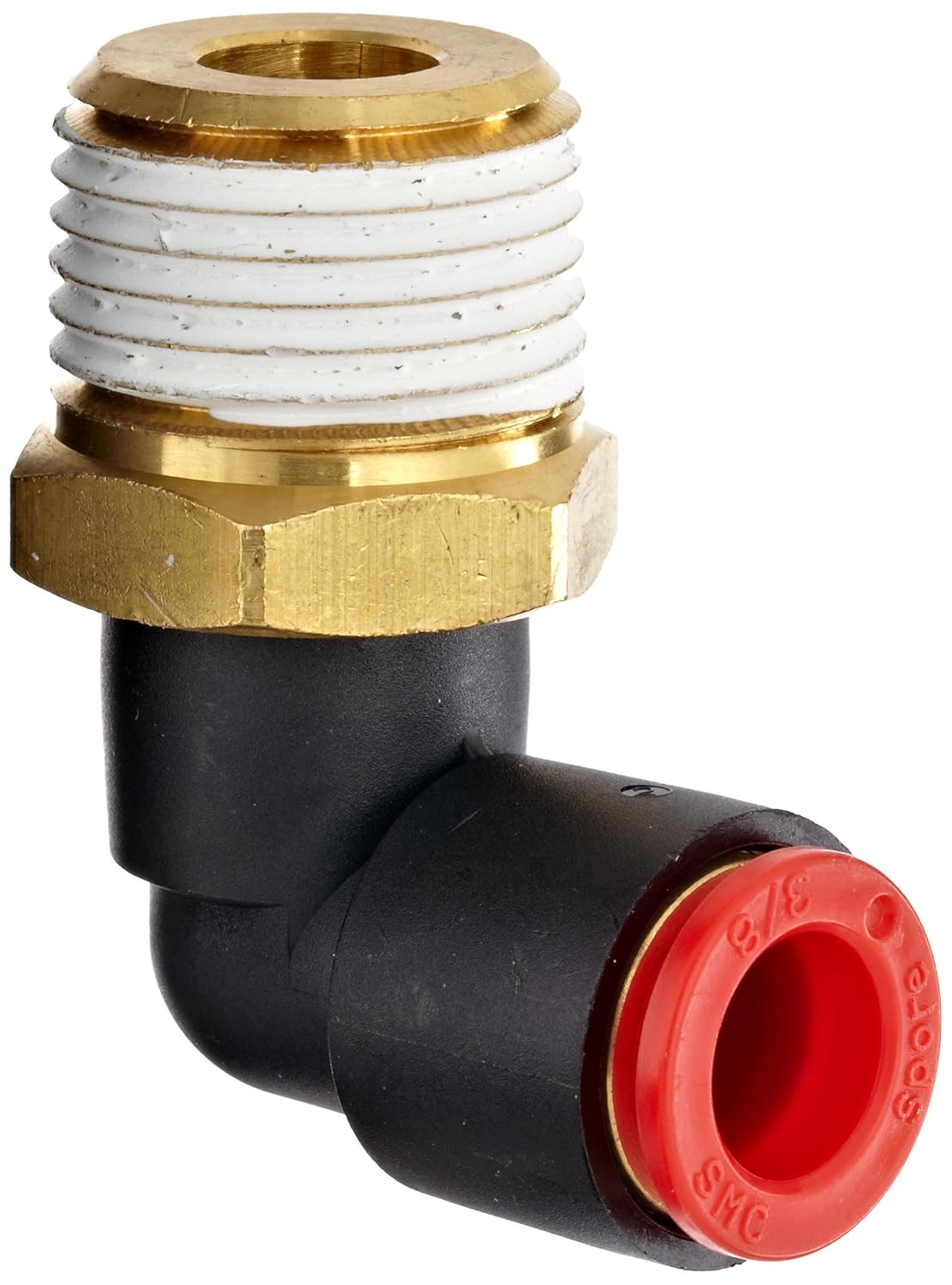 SMC KQ Series Brass PushtoConnect Tube Fitting, 90 Degree Elbow with
