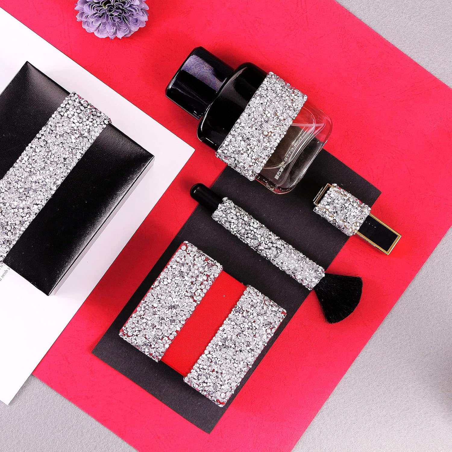 Locacrystal Rhinestone Ribbon Self-Adhesive Bling Rhinestone Stickers Iron-on DIY Glitter Diamond Resin Gem Strips for Crafts Cars Clothing Decoration 12yards Sliver