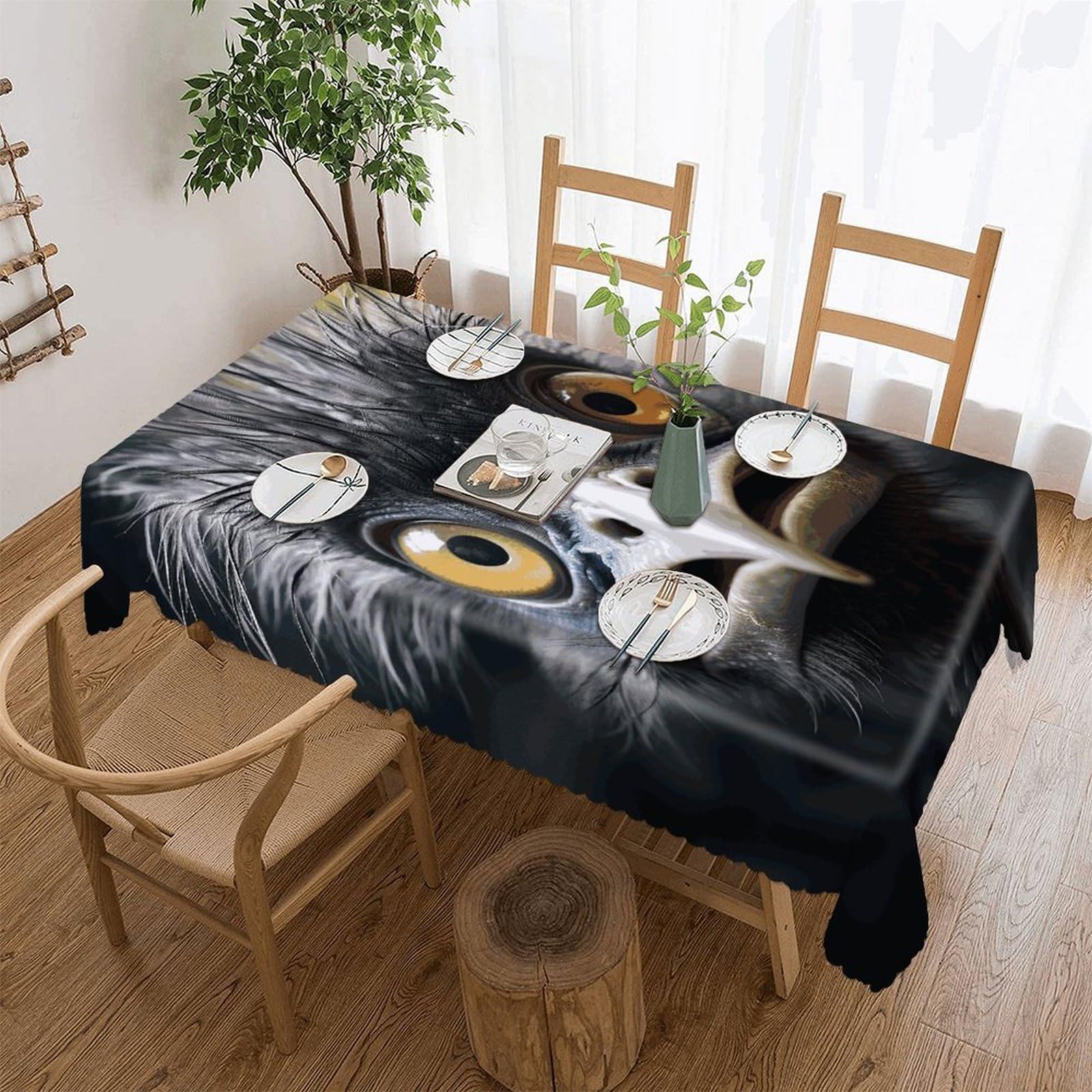 LOKLNEYK Emu Tablecloth Rectangle Table Cloth Decorative Fabric Table Cover Waterproof Seasonal Table Cover Wrinkle Resistant Washable Table Cloth for Party Picnic Dinner Decor 60"x86"