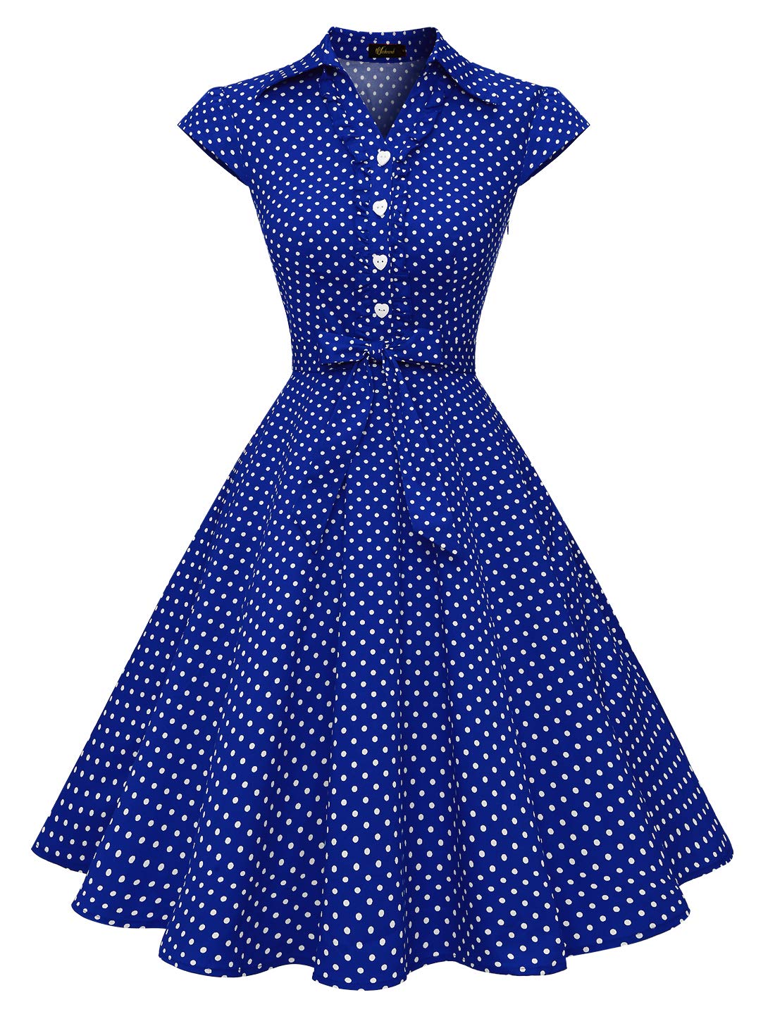 WedTrendWomen's 50s Vintage Retro Rockabilly Swing Dress Checked Short Sleeve Cocktail Dresses