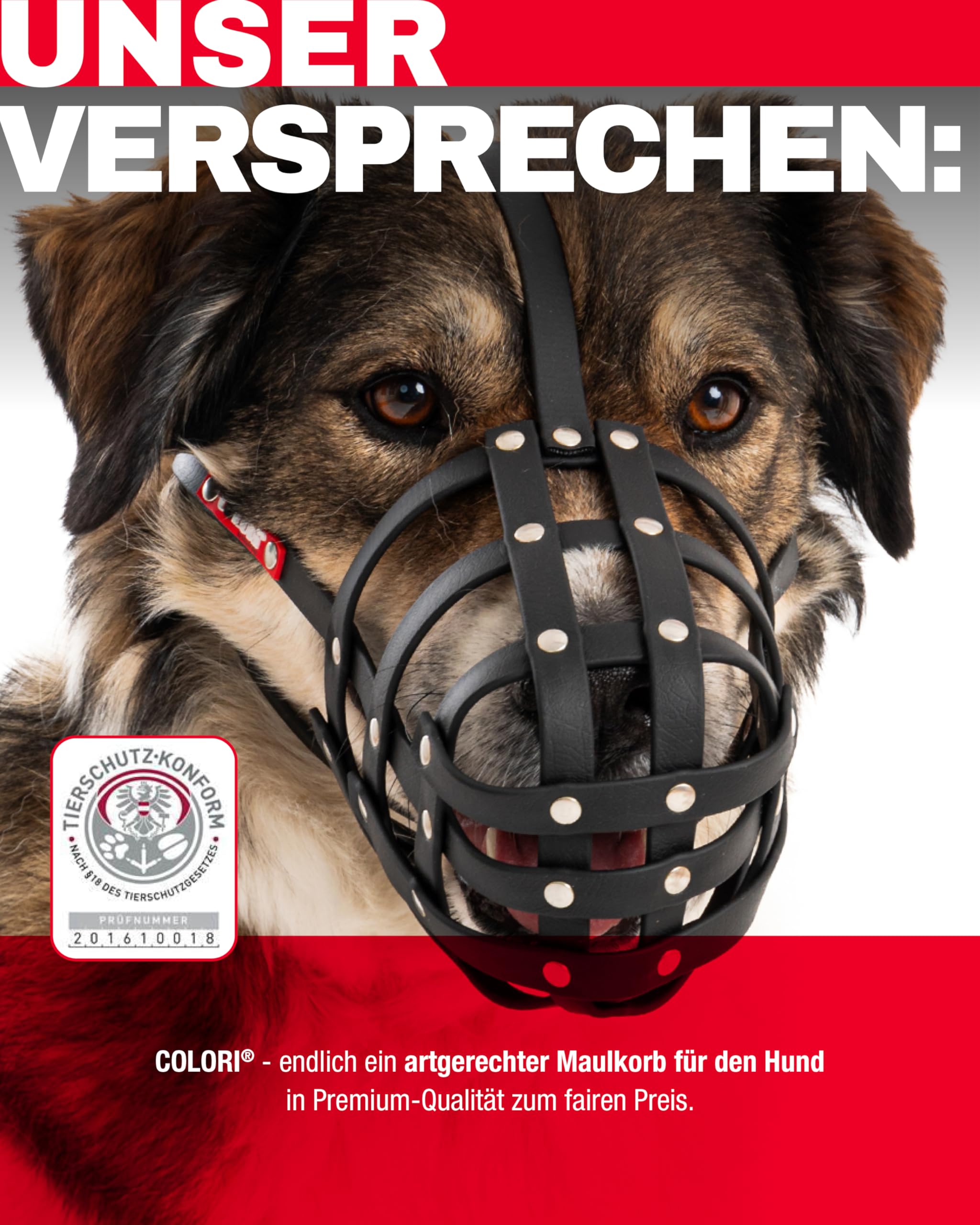COLORI®-Maulkorb für mittlere Hunde, Größe 6, LIGHT BROWN - Natürliches Hecheln & Trinken, Sanfter Tragekomfort, Schützt beim Schnüffeln/Stöbern, Erschwert die Aufnahme unerwünschter Dinge