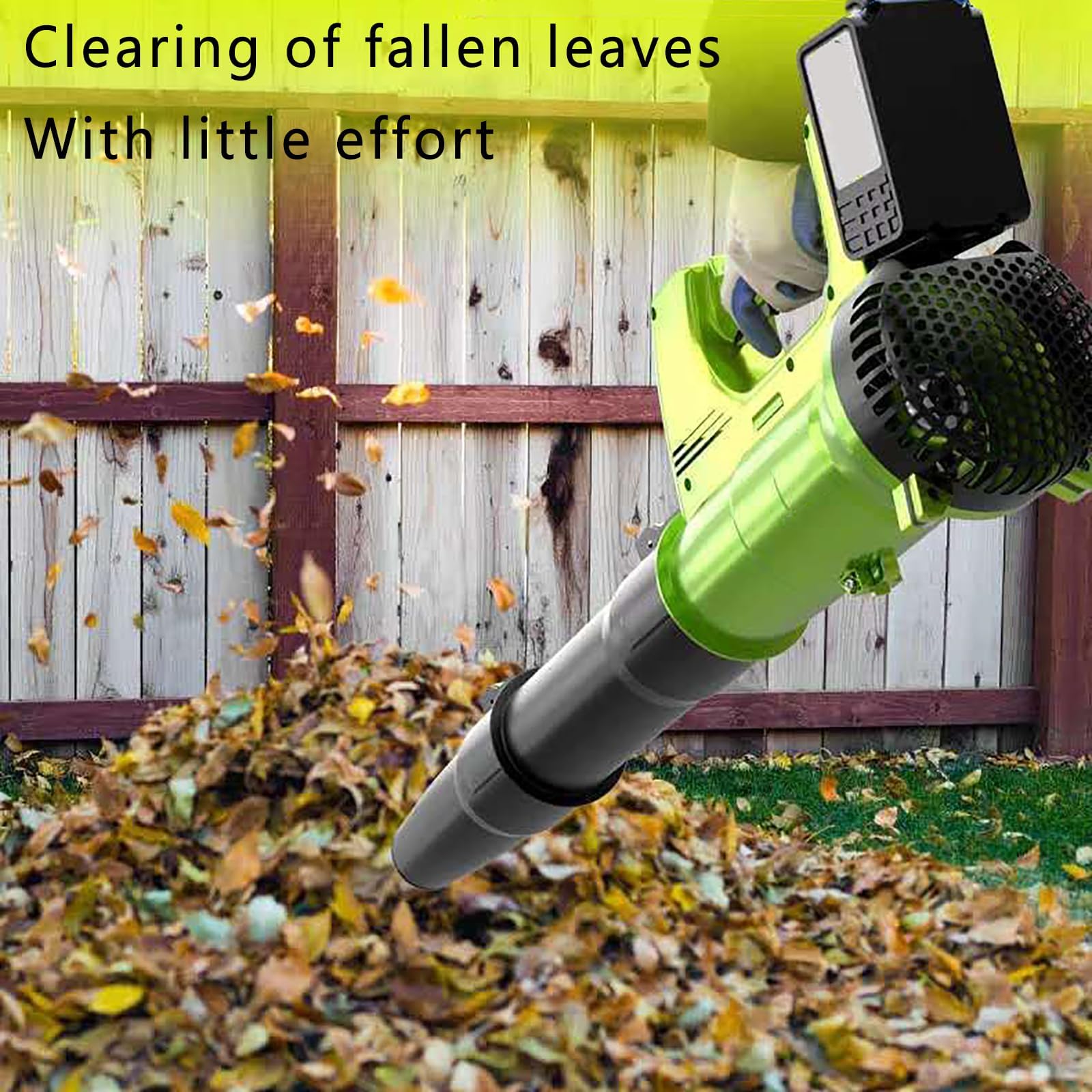 Soplador de hojas inalámbrico con alta velocidad de 28000 rpm, funciona con batería recargable, ligero para limpieza de jardín, césped, terraza, garaje