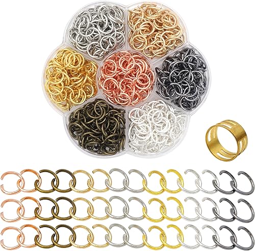 Miniatura 7 de GMMA 1000 anillos de salto abiertos de 0.39 pulgadas para hacer joyas, 7 colorescaja de anillos de salto para llavero con 1 herramienta de apertura