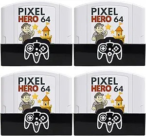 Skywin N64 Game Storage - N64 Game Holder Fits and Organizes N64 Cartridges - Simple and Stylish Design to Show Off Your Game Collection (4 Pack)