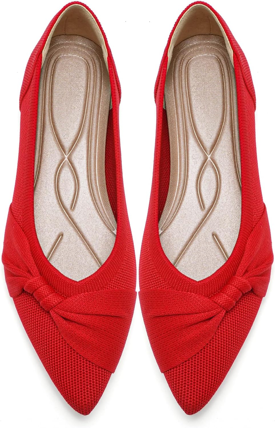 Pointed Toe Flats for Women Ballet Flats Comfortable Dressy Knit Lightweight Casual for Work Office Womens Flats