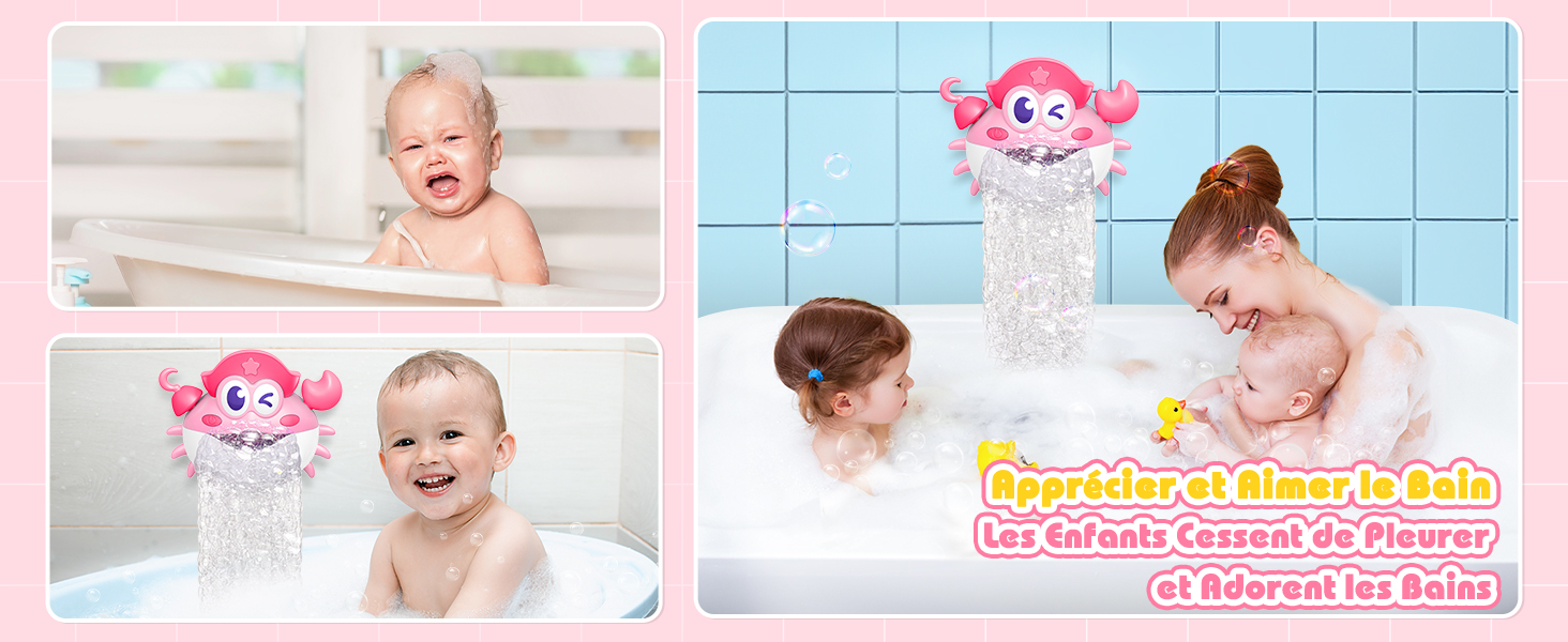 iKidiki Baby Bath Toy 1 2 3 4 5 6 Years, Gift Child 1-5 Years Boy Girl Toy Crab Baby Bubble Machine Games Bath Baby Toys Child 1-5 Years Boy Girl Birthday Gift Children