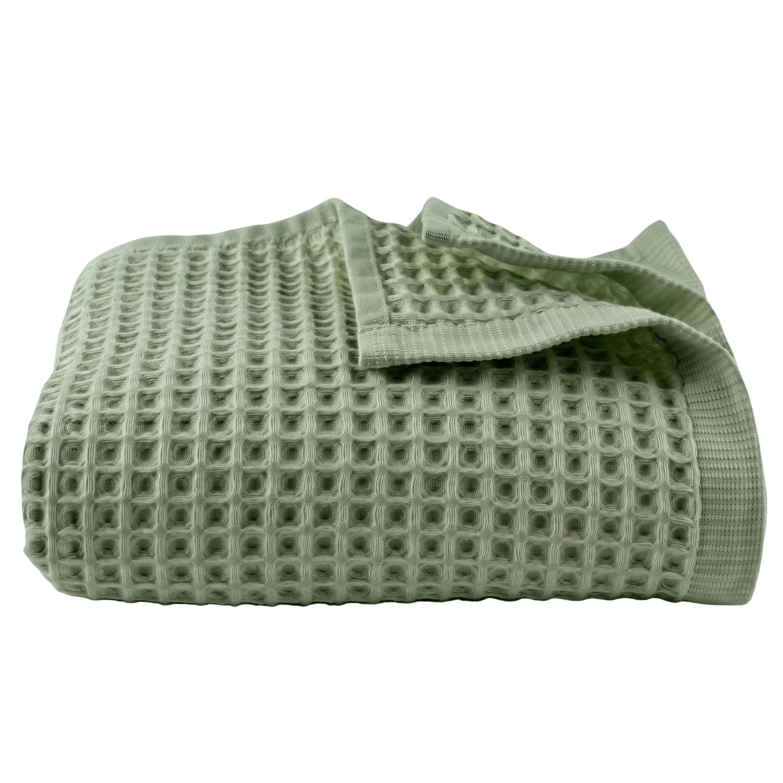 PÜSKÜL Lüks Waffle Banyo Havlusu, 80x160 cm Büyük Boy Havlu Pakette 1-Adet | Adaçayı Yeşili,…