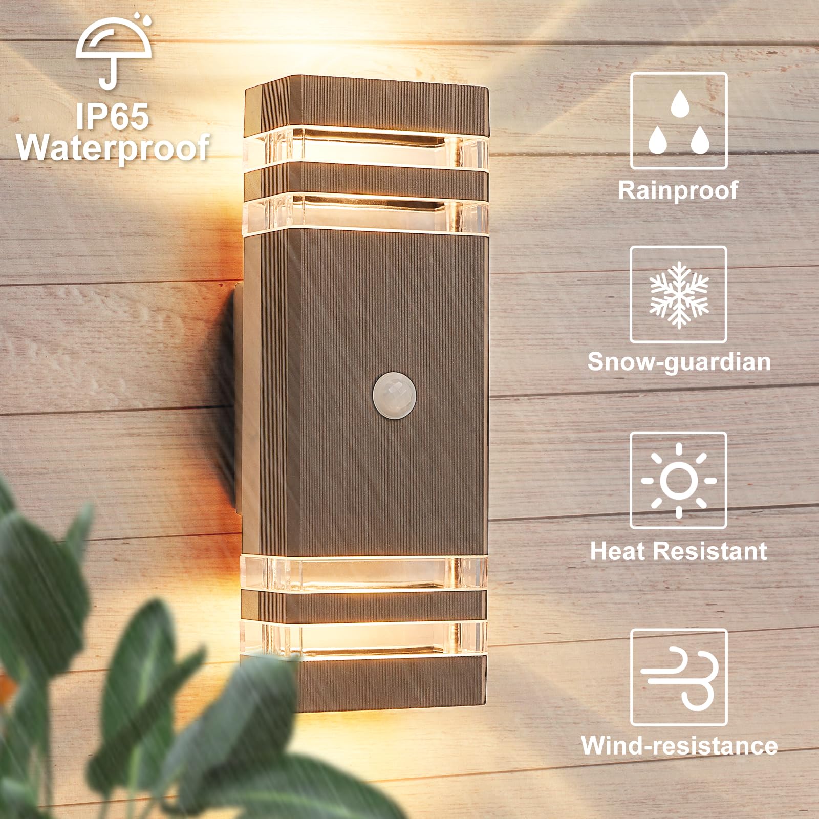 CELAVY Up Down Outside Lights with Motion Sensor, PIR Outdoor Wall Light Mains Powered, IP65 Front Door Porch Light Electric - Image 4