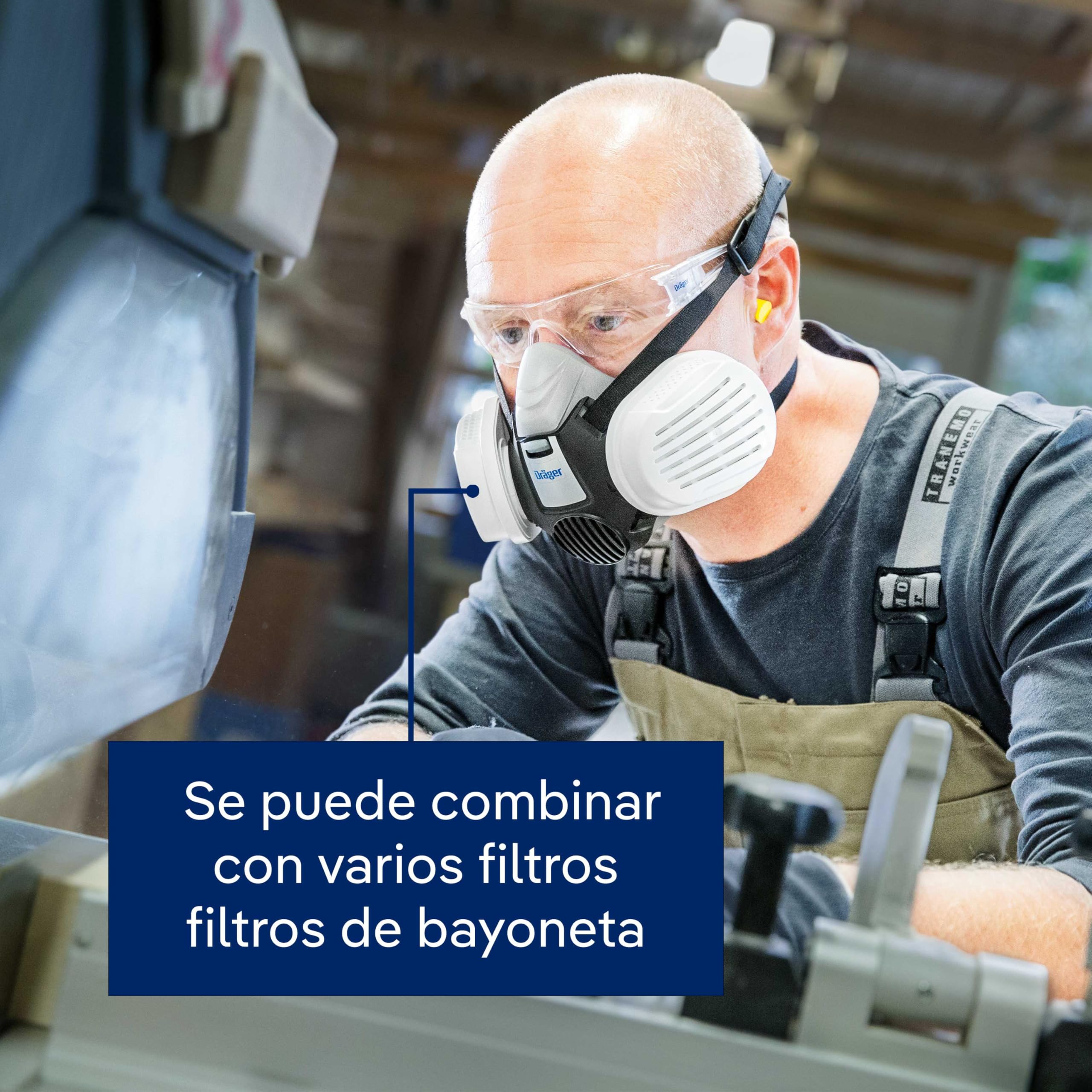 Dräger X-plore 3300 - Máscara de polvo y artesanía con filtros P3 resistente al agua contra partículas finas diferentes tallas