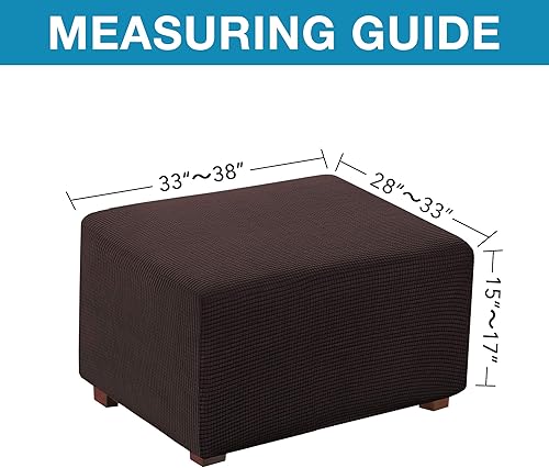 Miniatura 6 de Funda protectora de otomana, elástica, plegable, rectangular, suave, con parte inferior elástica para sala de estar