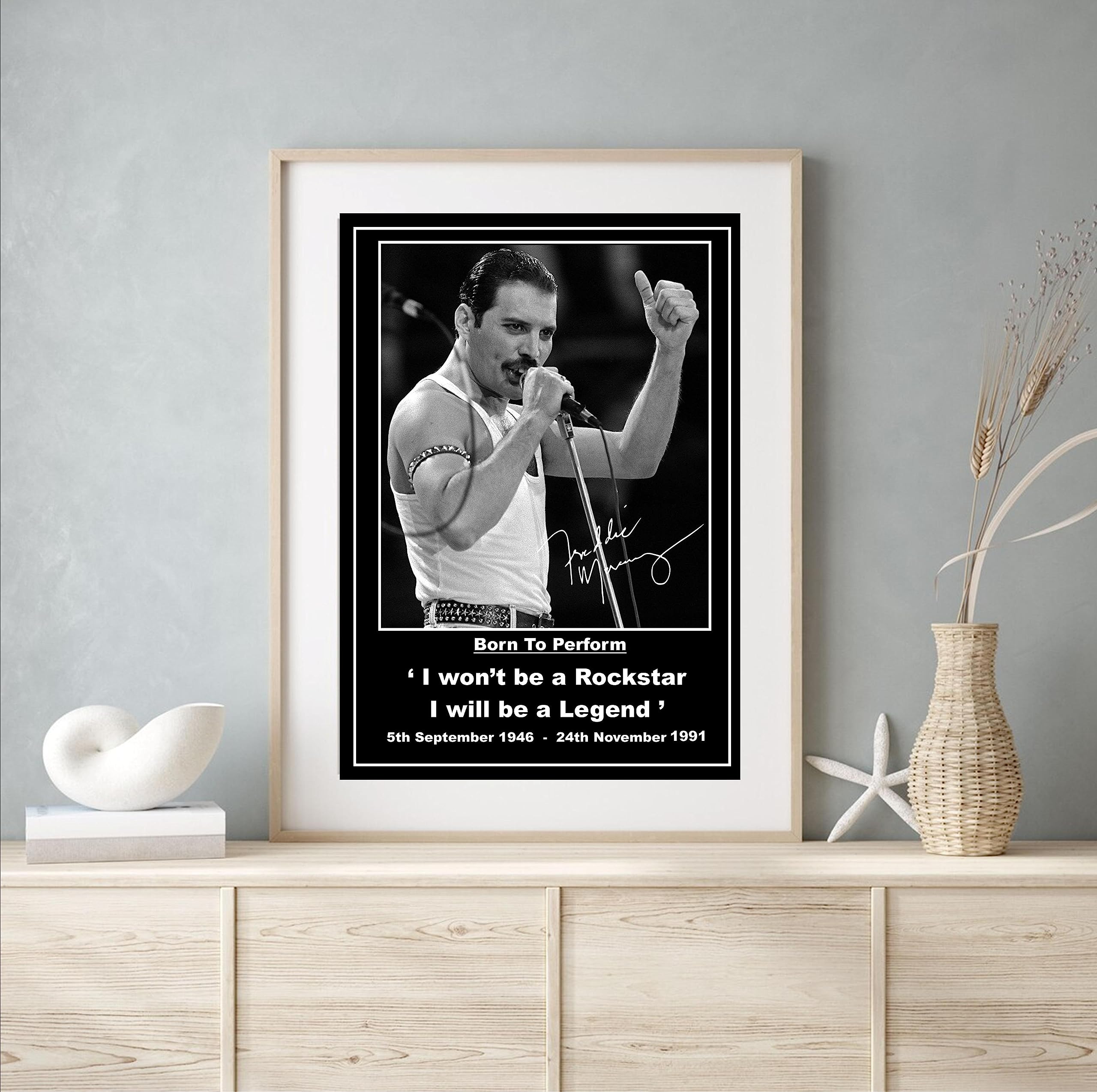 Signed By The Stars Multicoloured Stunning Quality Freddie Mercury Signed/Autographed Print (A3 Print 42Cm X 29.7Cm)