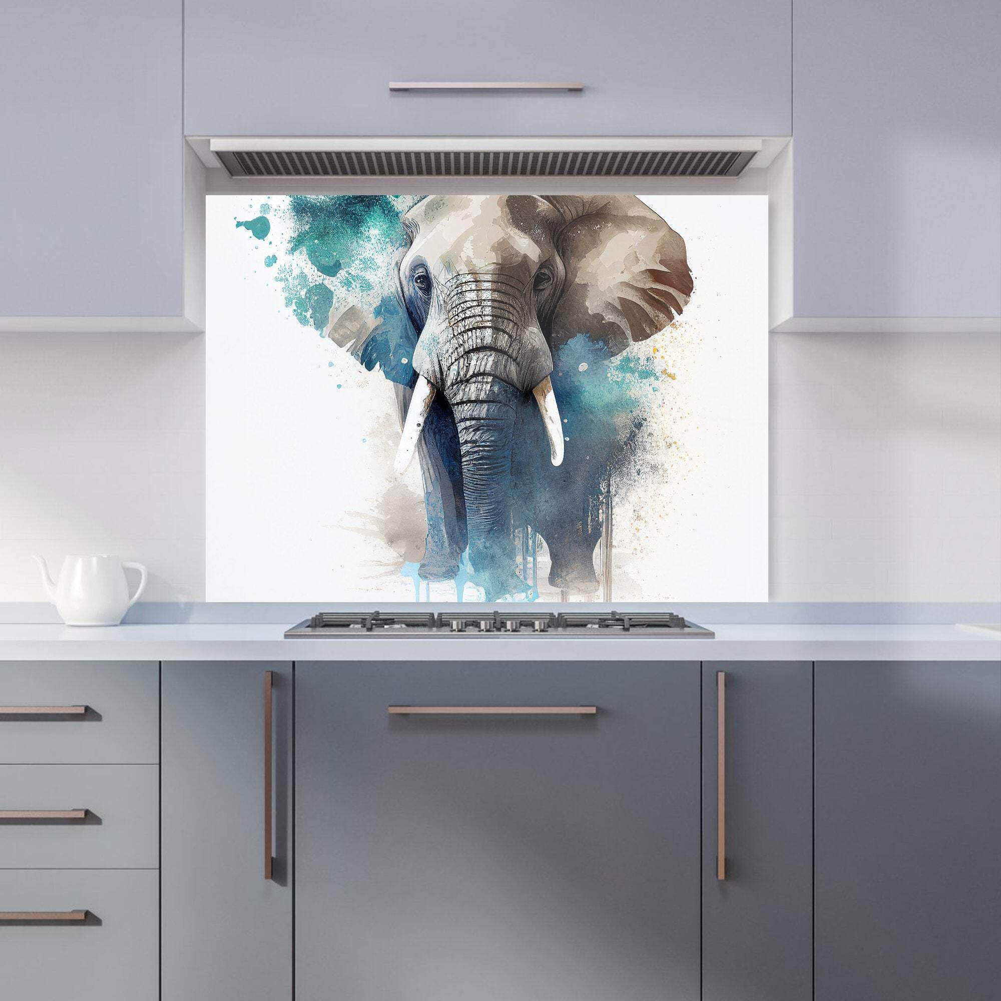 Warren Reed - Kitchen Splashback - Majestic Elephant Splashart - 900mm x 650mm