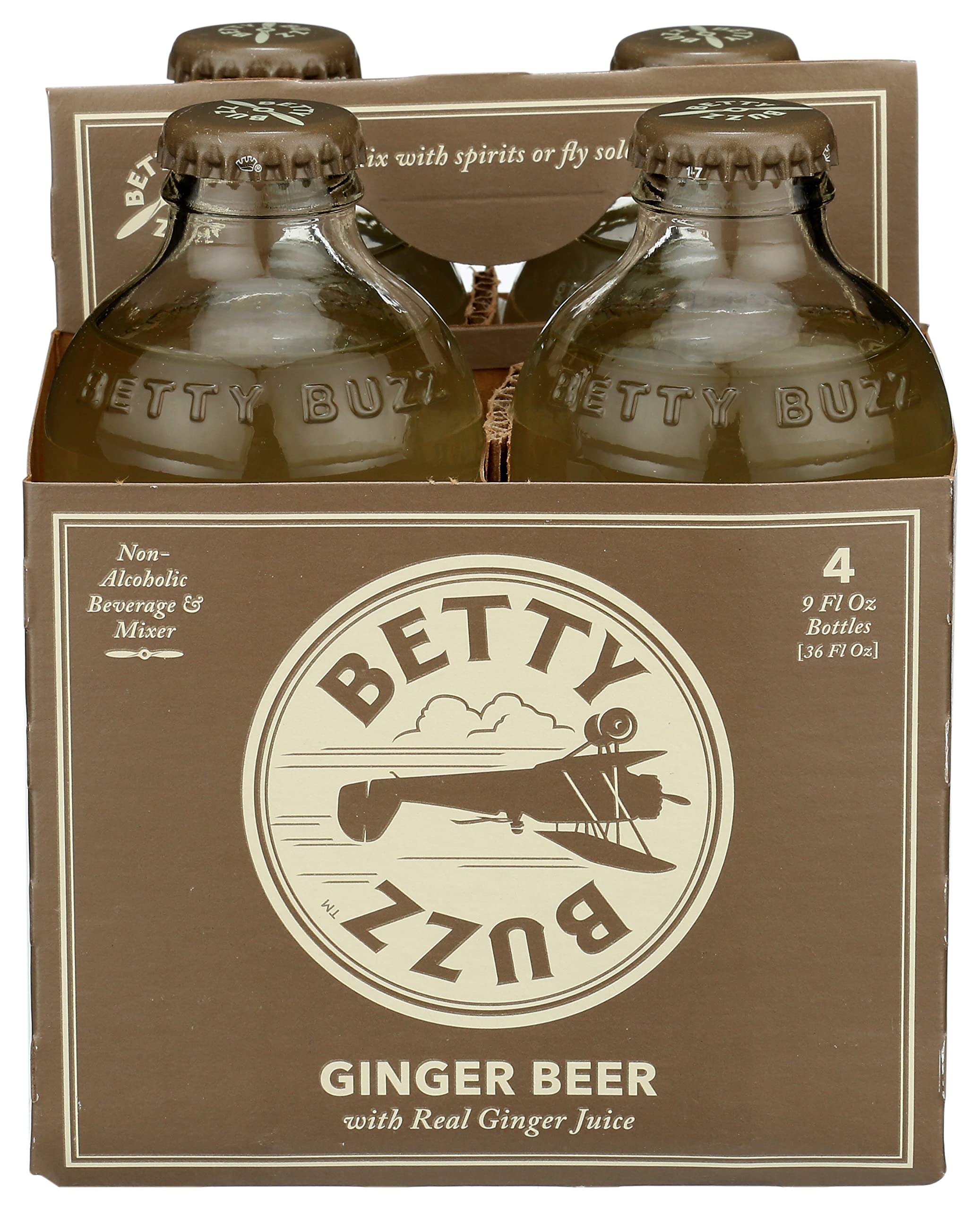 Betty Booze, Ginger Beer, 4pk, 9 Fl Oz