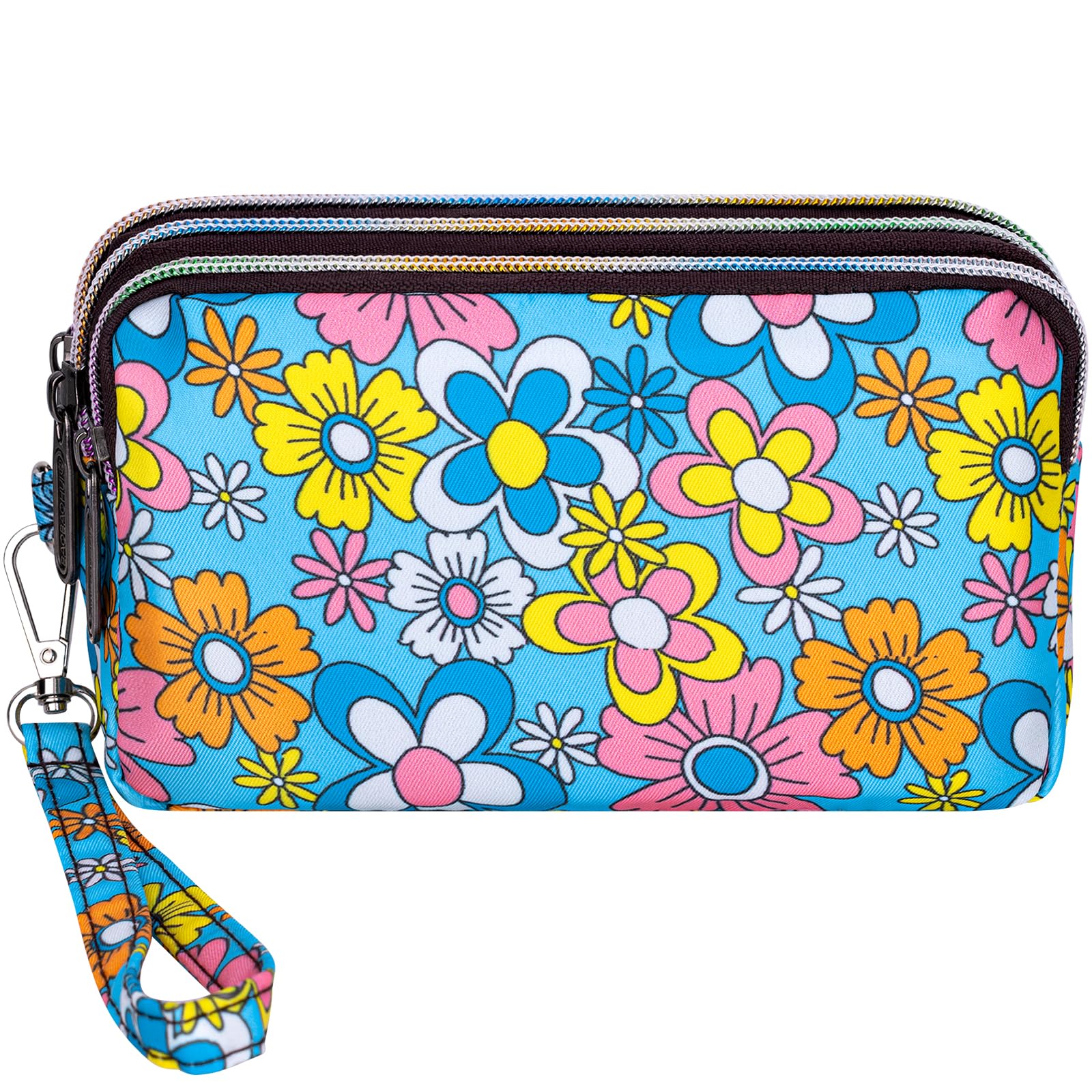 BIAOTIE Large Capacity Wristlet Wallet - Women Printed Nylon Waterproof Handbag Clutch Purse