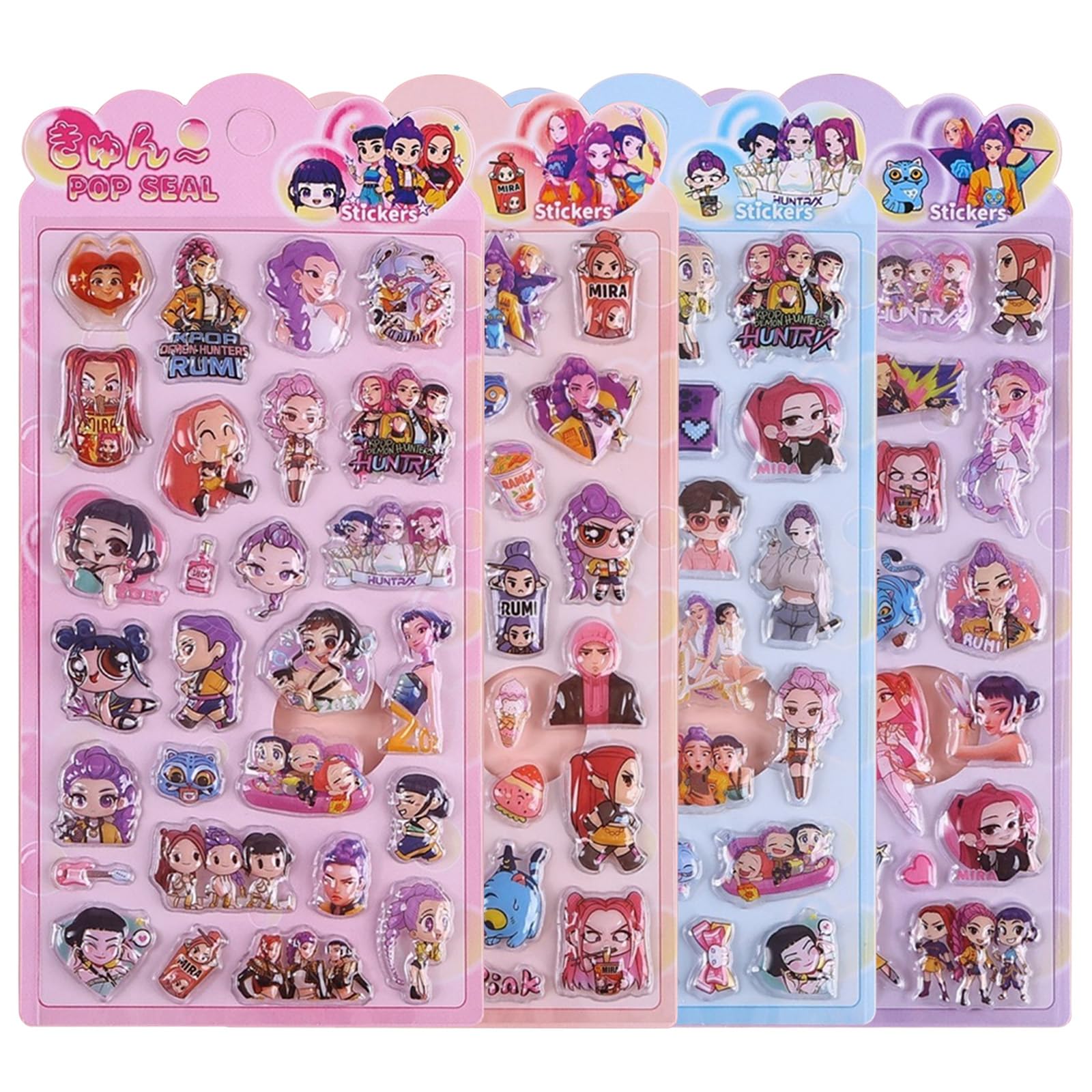 Sediven 3D Epoxy Resin Stickers Set of 4 Sparkle Cute Girls DIY Craft