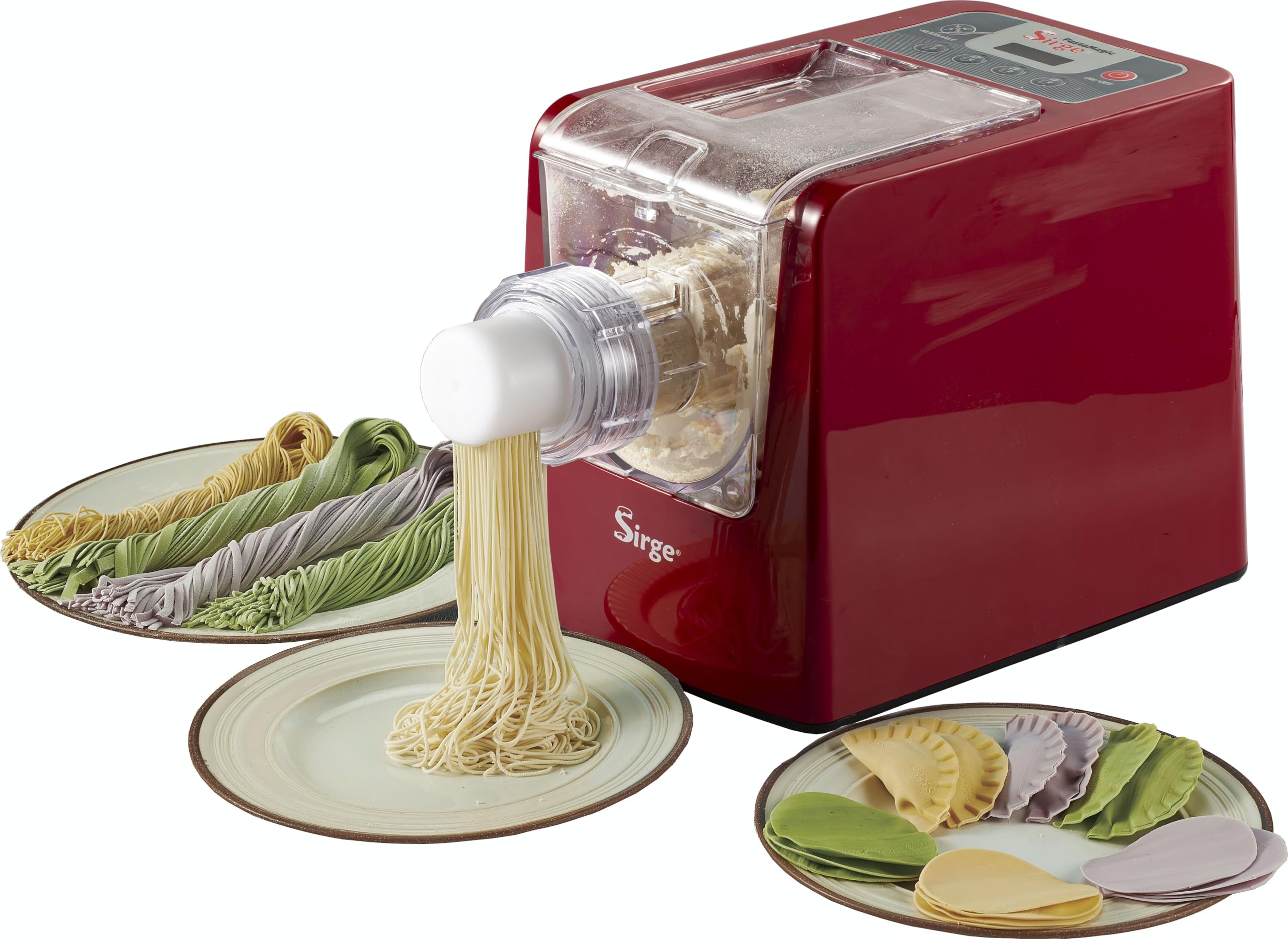 Urządzenie do wyrobu makaronu - Idealne ciasto, Łatwe czyszczenie, Maszyna do świeżego makaronu PASTAMAGIC – 22 matryce, 300 W, silnik o mocy do 300 W i pojemność do 900 g. Łatwa w użyciu,.