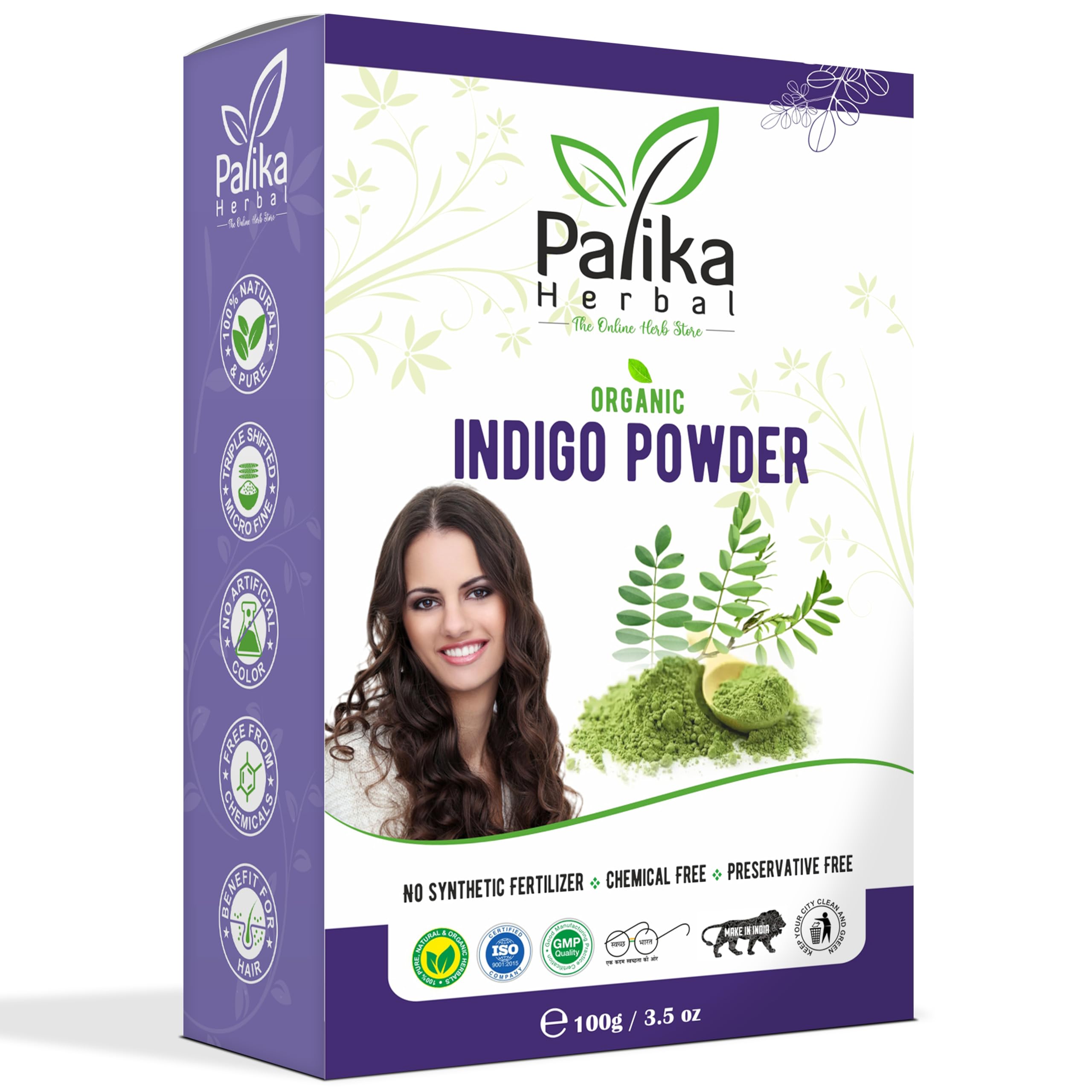 Palika Herbal Organic Indigo Powder for Natural Hair Coloring, Pure Neel Powder For Hair Colorant Black/Brown Hair & Beard Dye/Color, 100g-picture-27
