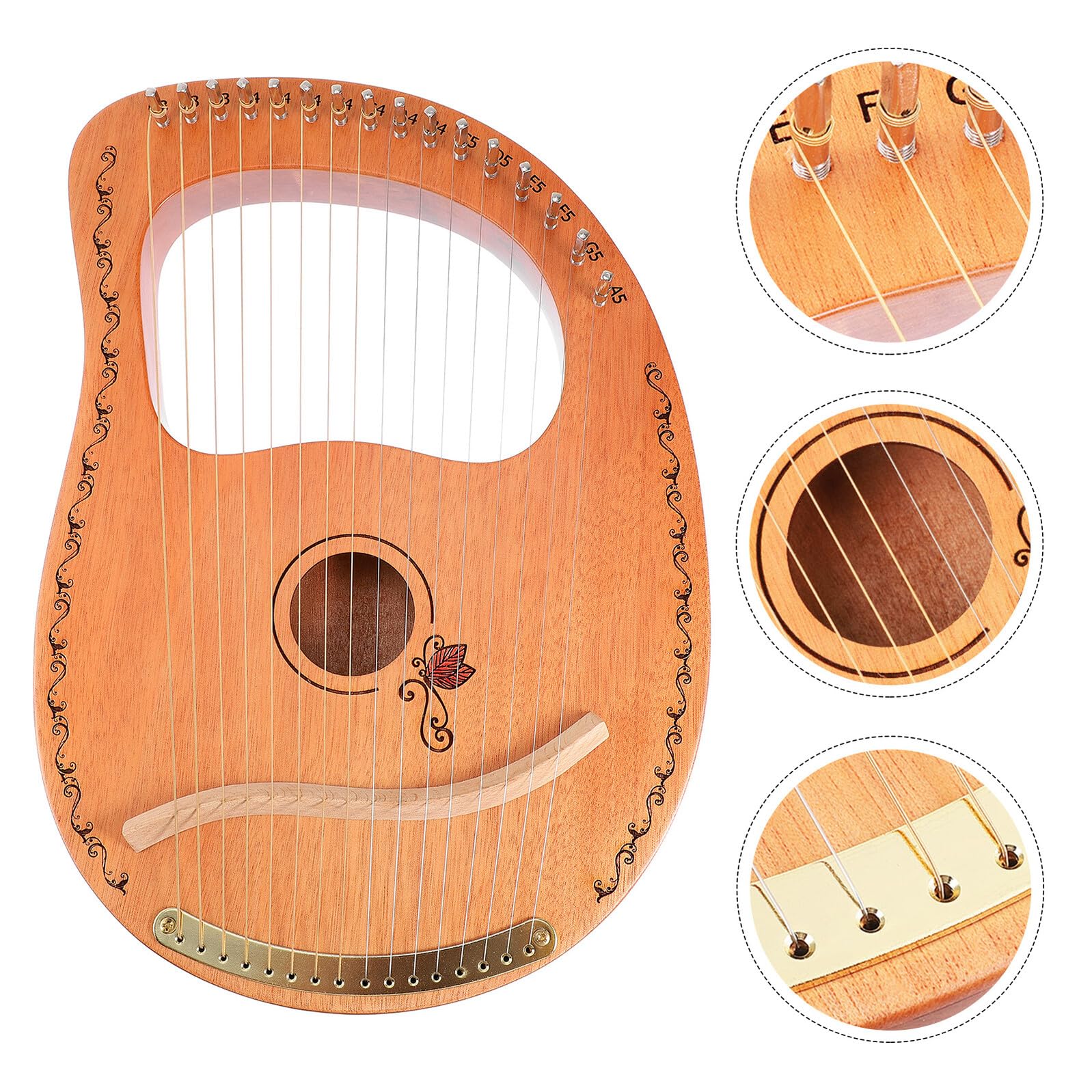 Lyra in Legno Effetto Sustain Prolungato Delicato Strumento Musicale e Superficie Liscia Portatile a 16 Corde per Principianti e Professionisti