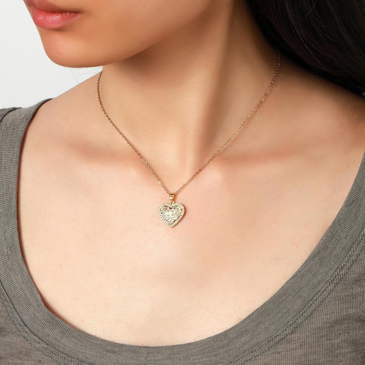 Lit Wall Gold Pendant Necklace for Women 18K Gold Plated Dainty Gold Necklace for Women, Jewelry Gift for Her - Image 3