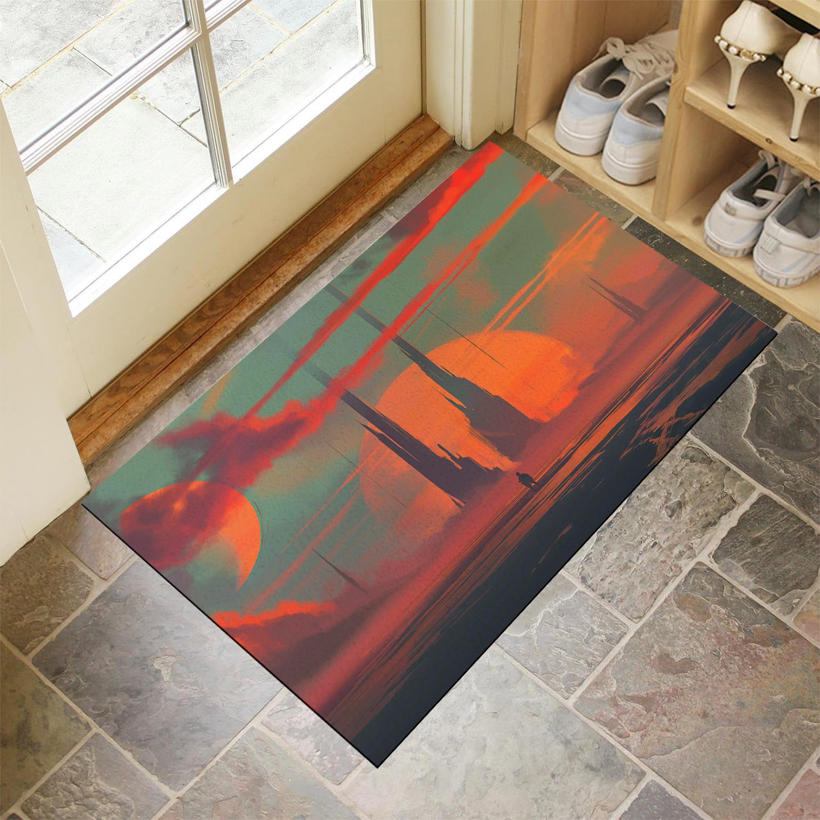 Paillasson extérieur antidérapant 50x80 cm lavable pour entrée de maison