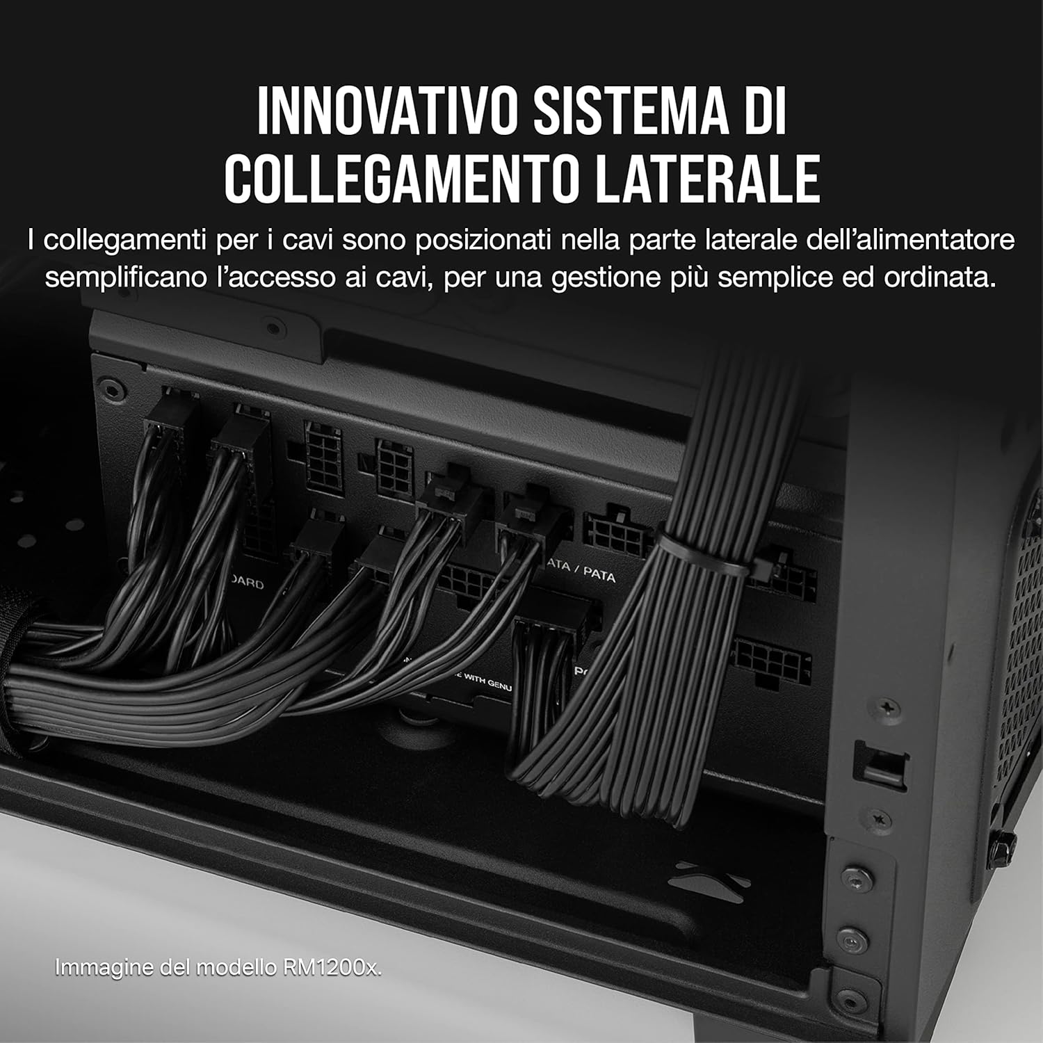 Corsair RM850x SHIFT Alimentatore ATX Interamente Modulare - Interfaccia Laterale - Compatibilità con ATX 3.0 e PCIe 5.0 - Efficienza 80 PLUS Gold - Nero - Immagine 3