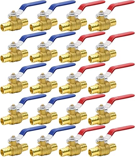 Miniatura 8 de 4 válvulas de bola PEX, válvula de bola de cierre de puerto completo de latón PEX de 34 pulgadas, válvula de bola de cierre de puerto completo de