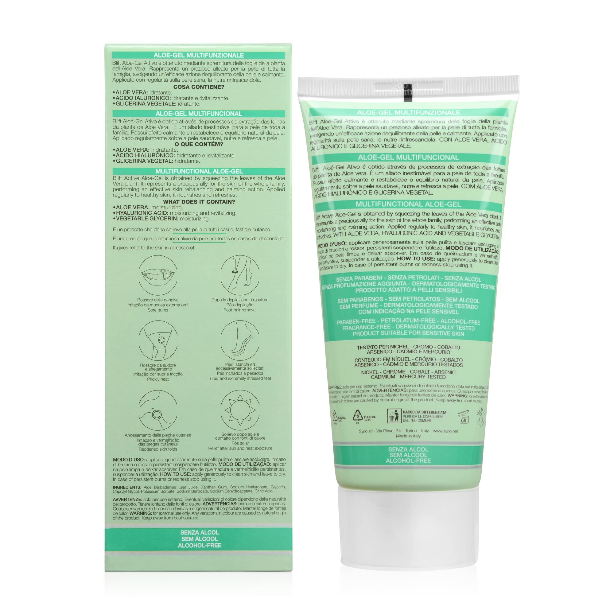 Blift, Aloe Gel Attivo, Multifunzionale,con 97% Aloe Vera,Pelli Sensibili,Made in Italy,150 ml