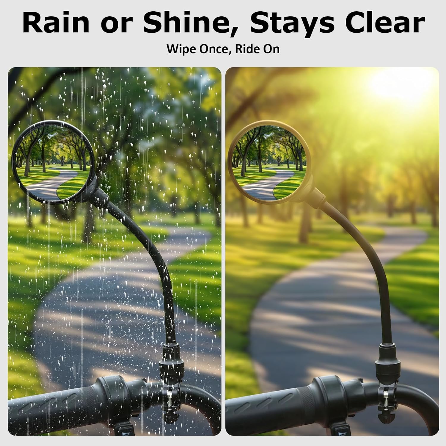 2PCS Mobility Scooter Rear View Mirrors, Adjustable 360° Rotating Electric Scooter Rear View Mirrors for Elderly,Universal Fit Wheelchair Accessories - Image 4