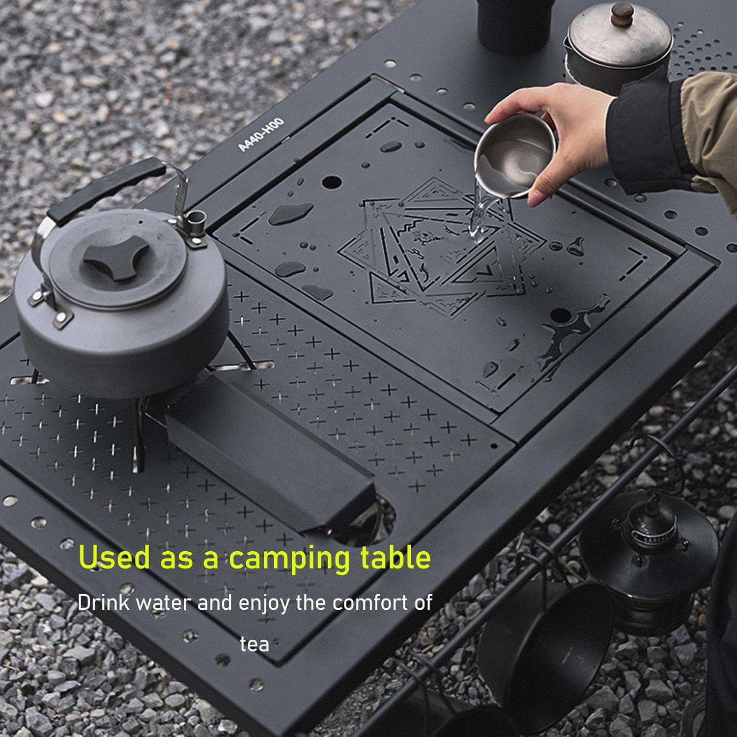 Camping Spider Stove Table Board, Portable Detachable Stainless Steel Table Plate for IGT Series, Lightweight Outdoor Cooking Surface with Unique Spider Pattern Design, Essential