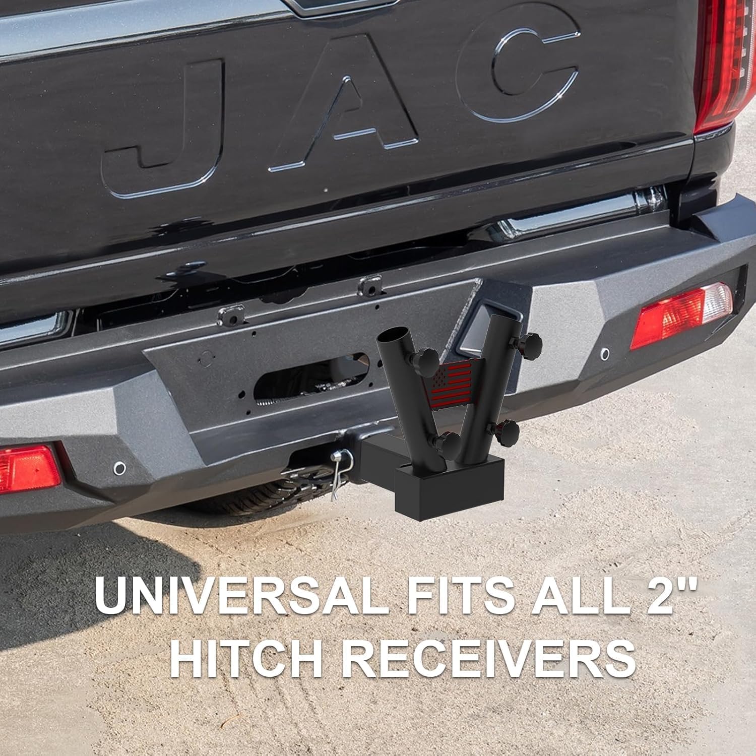 Hitch Flag Pole Holder,Truck Fag Pole Hitch Fits Standard 2 inch Hitch Receivers,Adapter Fit Jeep, RV, Camper, SUV, Pickup, Truck Fag Mount with Anti-Wobble Screw - Image 6