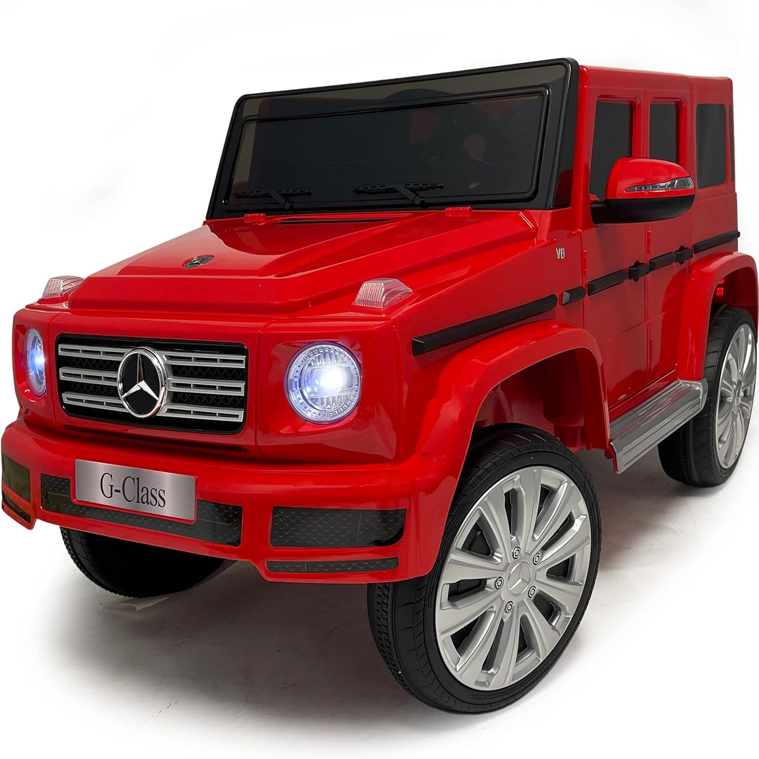 Ride On Toys - 12V Battery Ride On Car with Remote Control – Americas Toys Electric Car for Kids with Open Doors, Leather Seat, 3 Point Seat Belt, MP3 Music, Compatible with Mercedes-Benz Red : Toys & Games