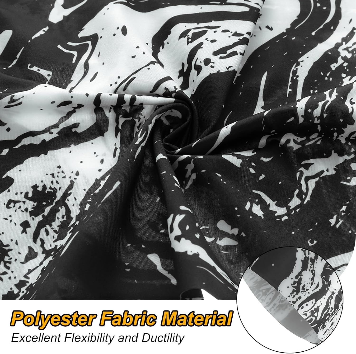 HARFINGTON Summer Cooling Neck Gaiter Sun Protection Face Mask Fishing Neck Gaiter Unisex Sunscreen Breathable Bandana for Fishing Outdoor Sports, Black-White - Image 5