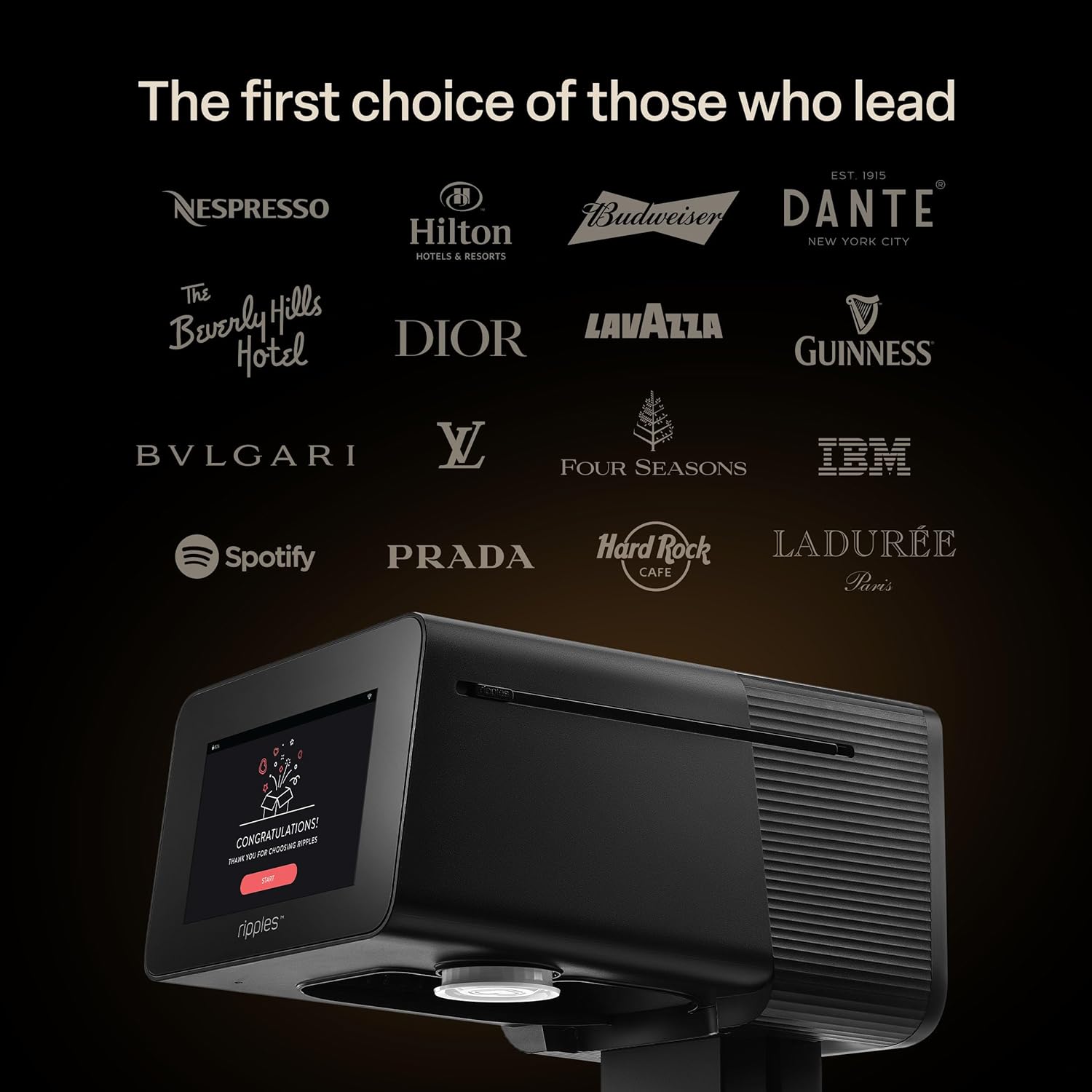 Ripples The Original Maker II, Print on Beverage Foam and Desserts, Plant-Based Ingredients Only, Selfie and Personalized Designs (Machine + Beer Pod)