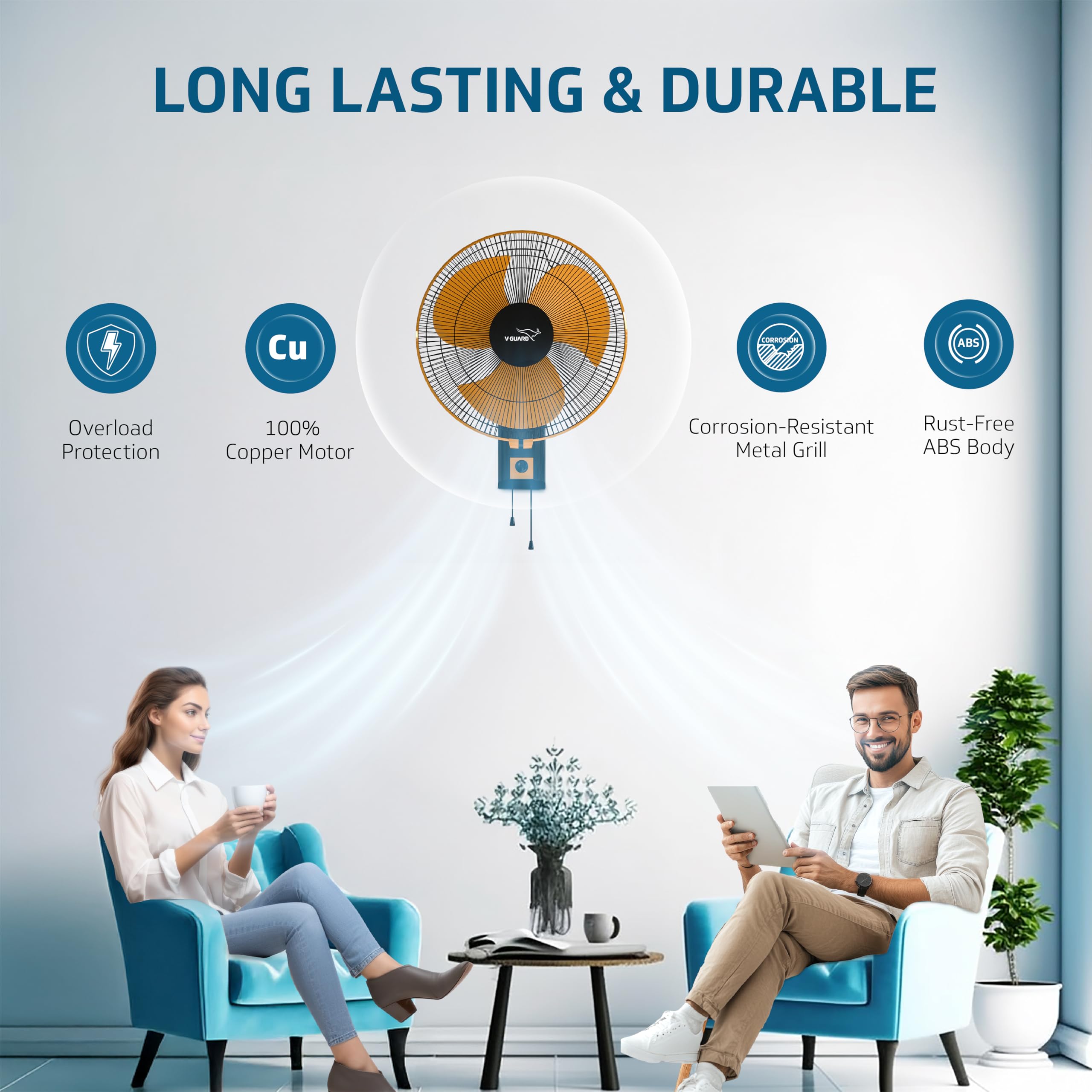 V-Guard Gatimaan Pro Wall Fan - Powerful Cooling -6 V-Guard Gatimaan Pro Wall Fan - Powerful Cooling -6