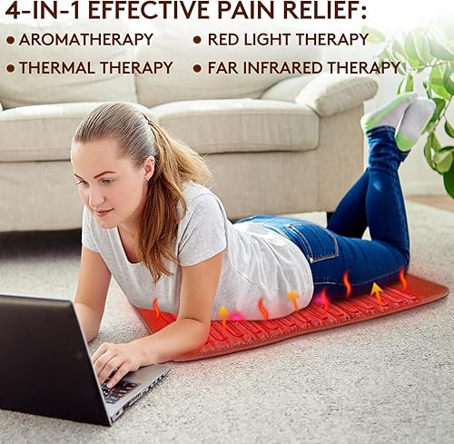 Miniatura 2 de UTK Almohadilla térmica infrarroja lejana, almohadilla térmica pesada para aliviar el dolor de espalda, terapia más profunda de fotones 4 en 1,
