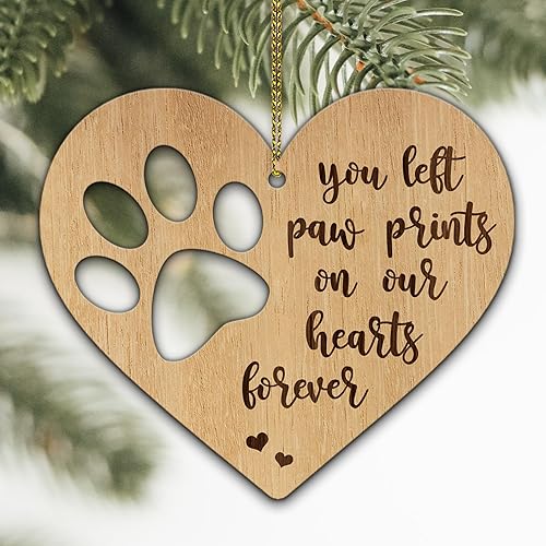 Miniatura 4 de HYTURTLE Regalos conmemorativos para mascotas por pérdida de mascotas, adorno de madera conmemorativo para perros, regalos de decoración de árbol de