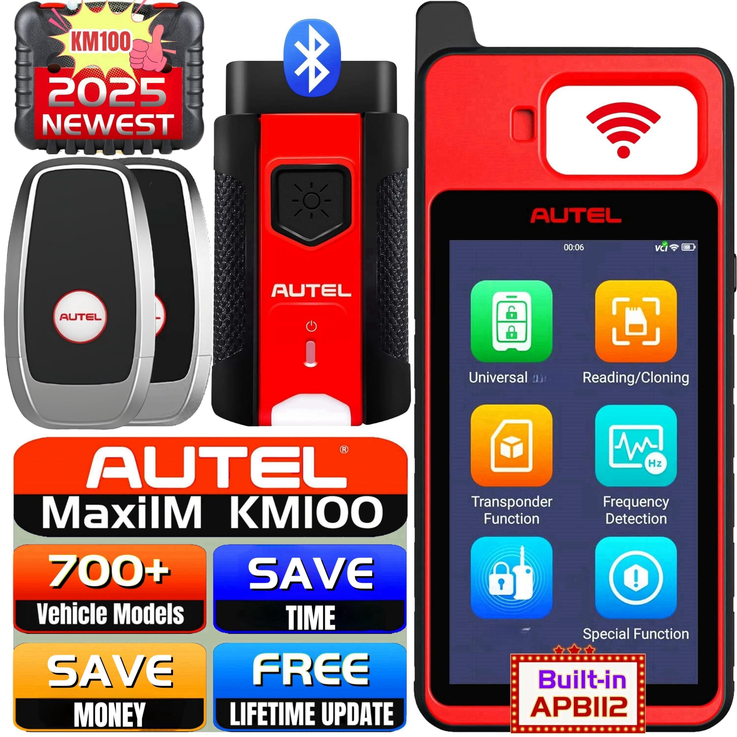 AutelMaxim KM100 Same as KM100X KM100E Versatile Vehicle Programming Solution Tool and it Comes with Free Software Update