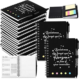 Employee Christmas Gifts Bulk for Rad Tech Perioperative Nurse Practitioner Team Staff Thank You Gifts A6 Spiral Planner Ballpoint Pen Sticky Note for Office Coworker Adult(Black)