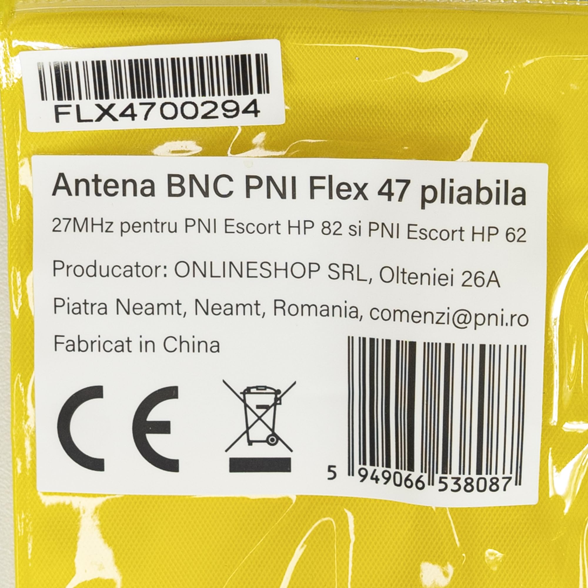Antena BNC PNI Flex 47 składana, 27 MHz, 47 cm, do Escort HP 82 i HP 62
