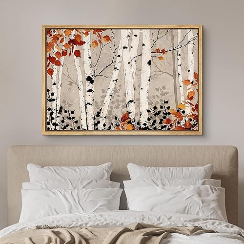 Vista 187 de SIGNFORD Lienzo enmarcado para pared, tren de montaña de otoño, vías de ferrocarril, naturaleza, desierto, fotografía, realismo, paisaje decorativo