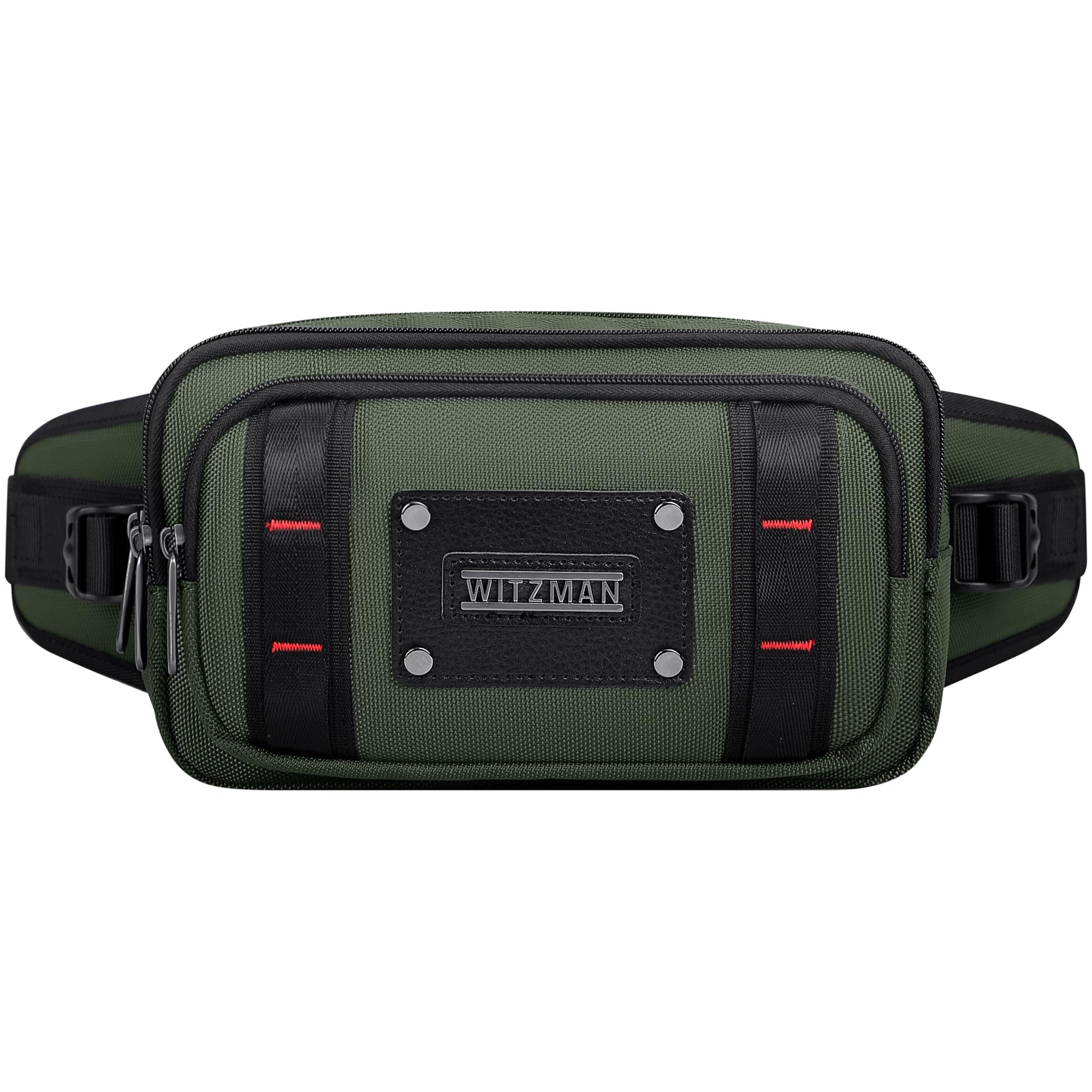 Witzman Sac Banane pour Homme, Sac Ceinture Décontracté Résistant À L’Eau | Sacoche 4L, Poche Anti-Vol Arrière, Compatible Grand Téléphone, Parfait Pour Voyage, Randonnée, Course , Vert