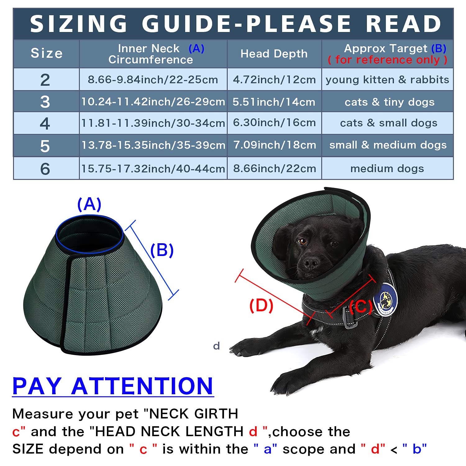 Depets Adjustable Recovery Pet Cone E-Collar For Cats Puppy Rabbit, Plastic Elizabeth Protective Collar Wound Healing Practical Neck Cover, Neck Girth 8.1 In
