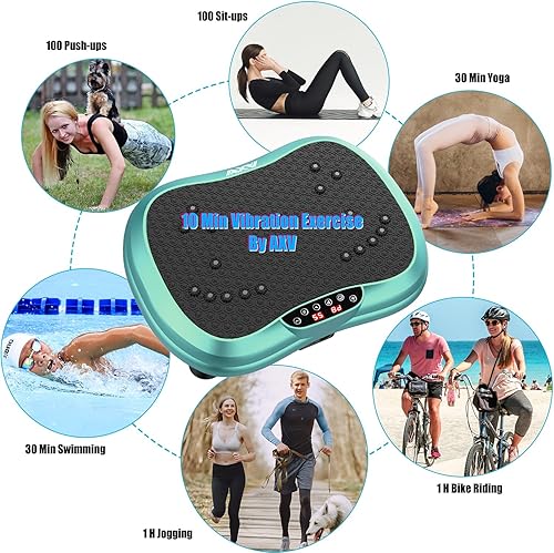 Miniatura 2 de AXV Vibration Plate Exercise Machine Whole Body Workout Portable Mini Vibrate Fitness Platform Lymphatic Drainage Machine for Weight Loss Shaping