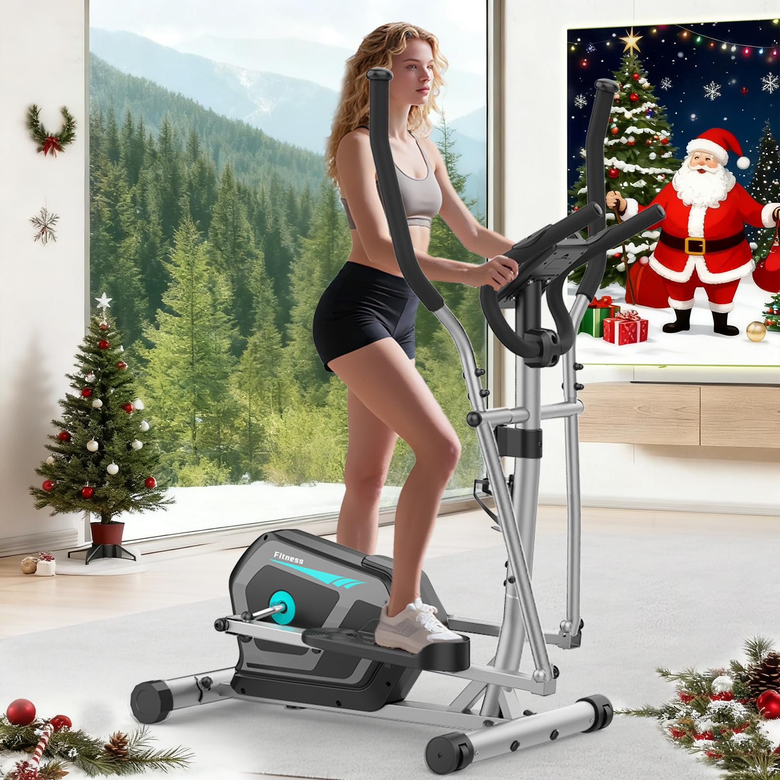 Vélo elliptique magnétique 16 niveaux résistance Bluetooth App cardio fréquence cardiaque LCD moniteur capacité 130 kg
