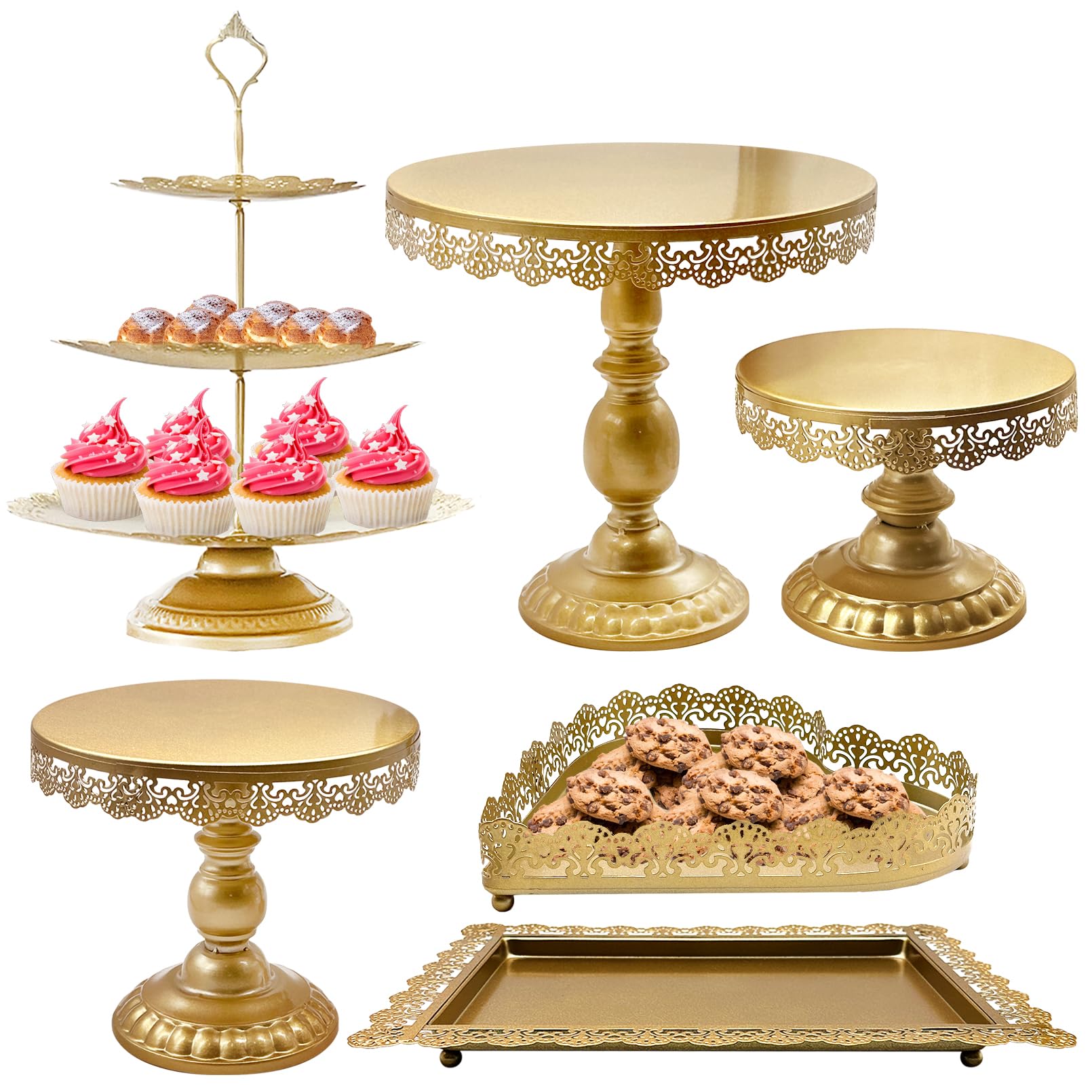 Lallisa Kuchenständer Aus Metall, Goldfarben – Schwebendes Design Zum Aufhängen, Ca. 84 Cm Hoch