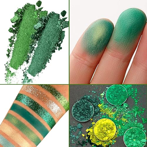 Miniatura 2 de DE'LANCI Paleta de sombra de ojos verde aguacate, 15 colores, paleta de sombra de ojos altamente pigmentada, paleta de sombra de ojos mate brillante