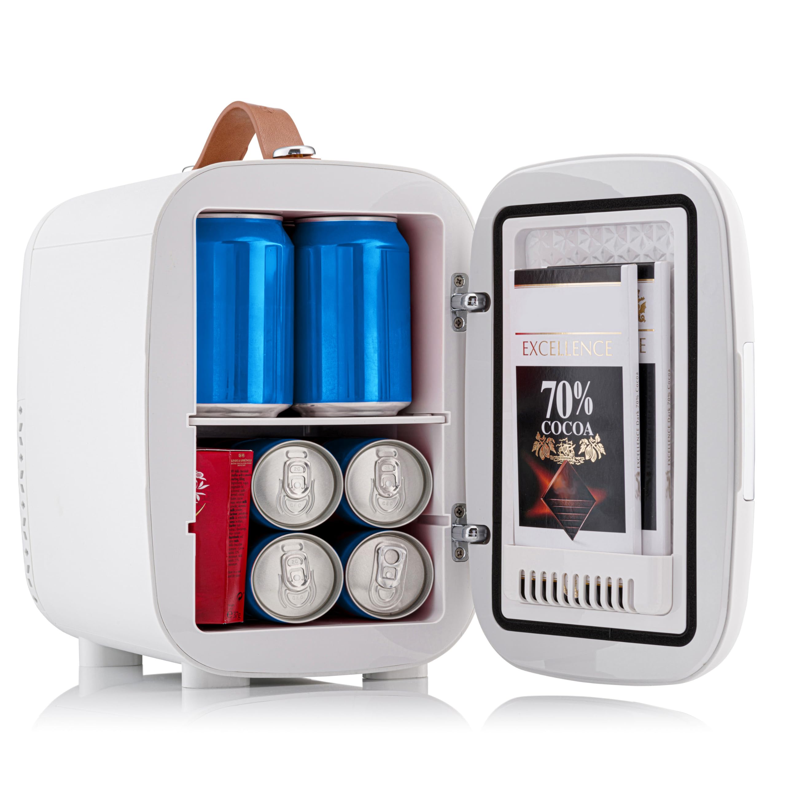 Subcold Pro4 Luxury Mini Fridge Cooler | 4 Litre / 6 Cans | AC and Exclusive USB Power Option | Portable Small Fridge for the Office, Bedroom, Car, Travel, Skincare & Cosmetics (White) — view 3