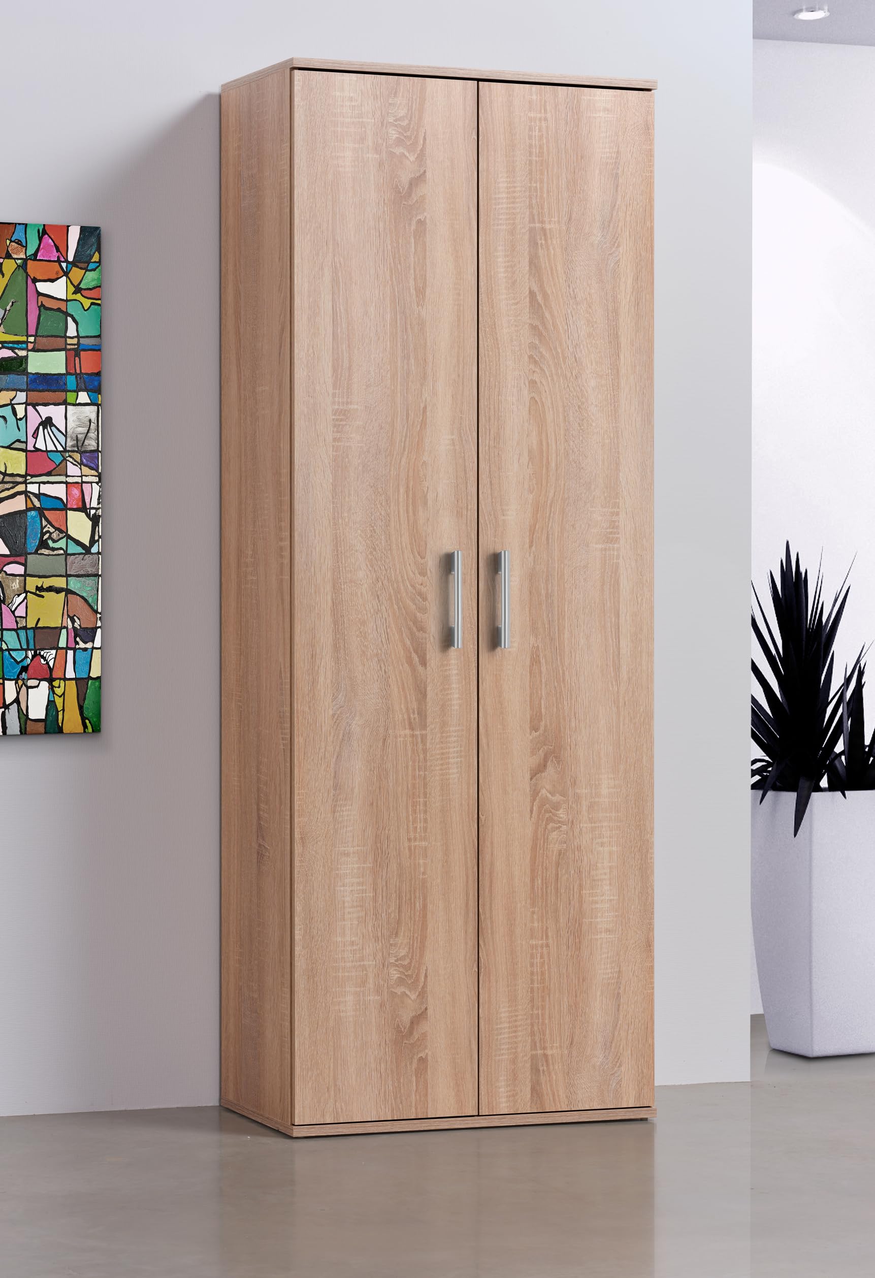 AVANTI TRENDSTORE Montanaro - Armadio multiuso in legno laminato con 2 ante a battente e 4 ripiani, disponibile in 3 colori diversi. Dimensioni LxAxP ca. 60x180x34 cm