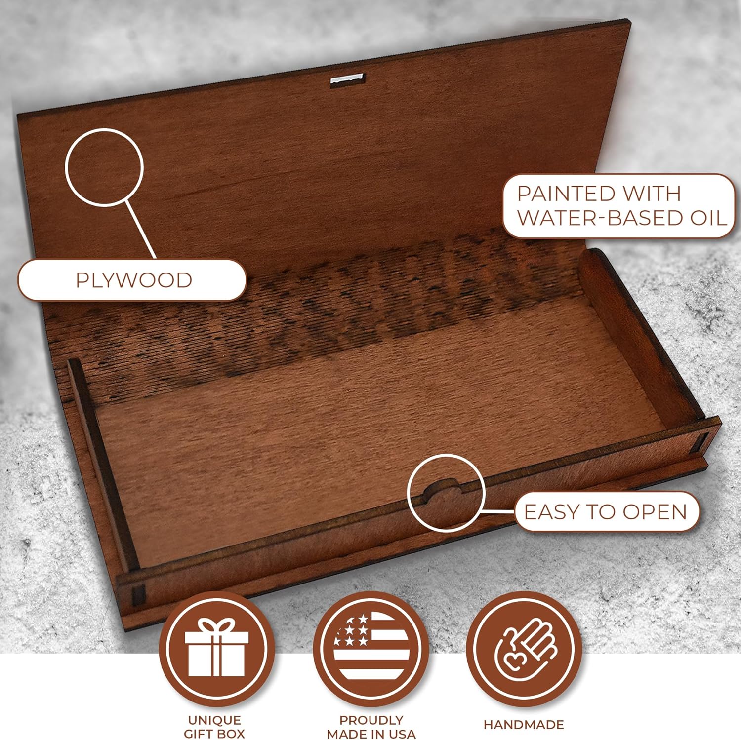 Money Gift Boxes for Cash Birthday - Wooden Box Money Holder, Engraved Wood Present Box for Wedding, Unique Gift Boxes for Cash Christmas, Anniversary, Graduation